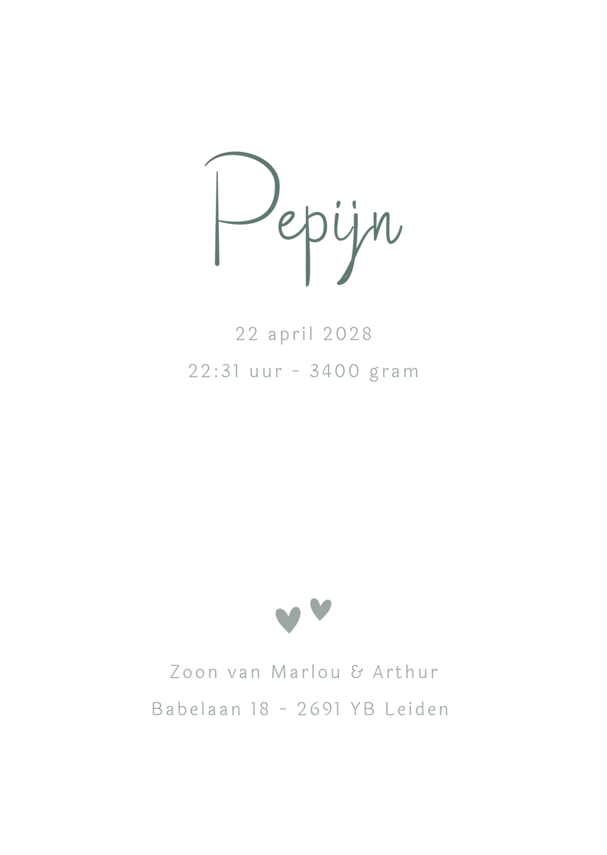 Slapende Baby met Knuffelkonijn - Terug