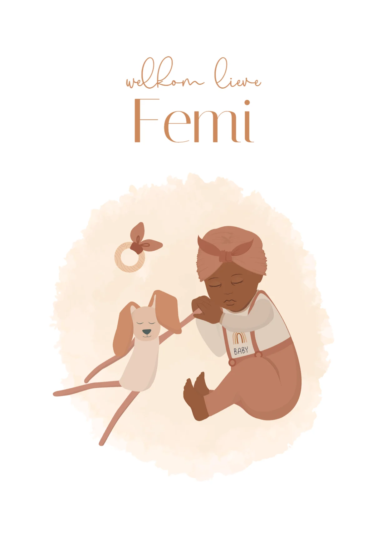 Baby met knuffelkonijn