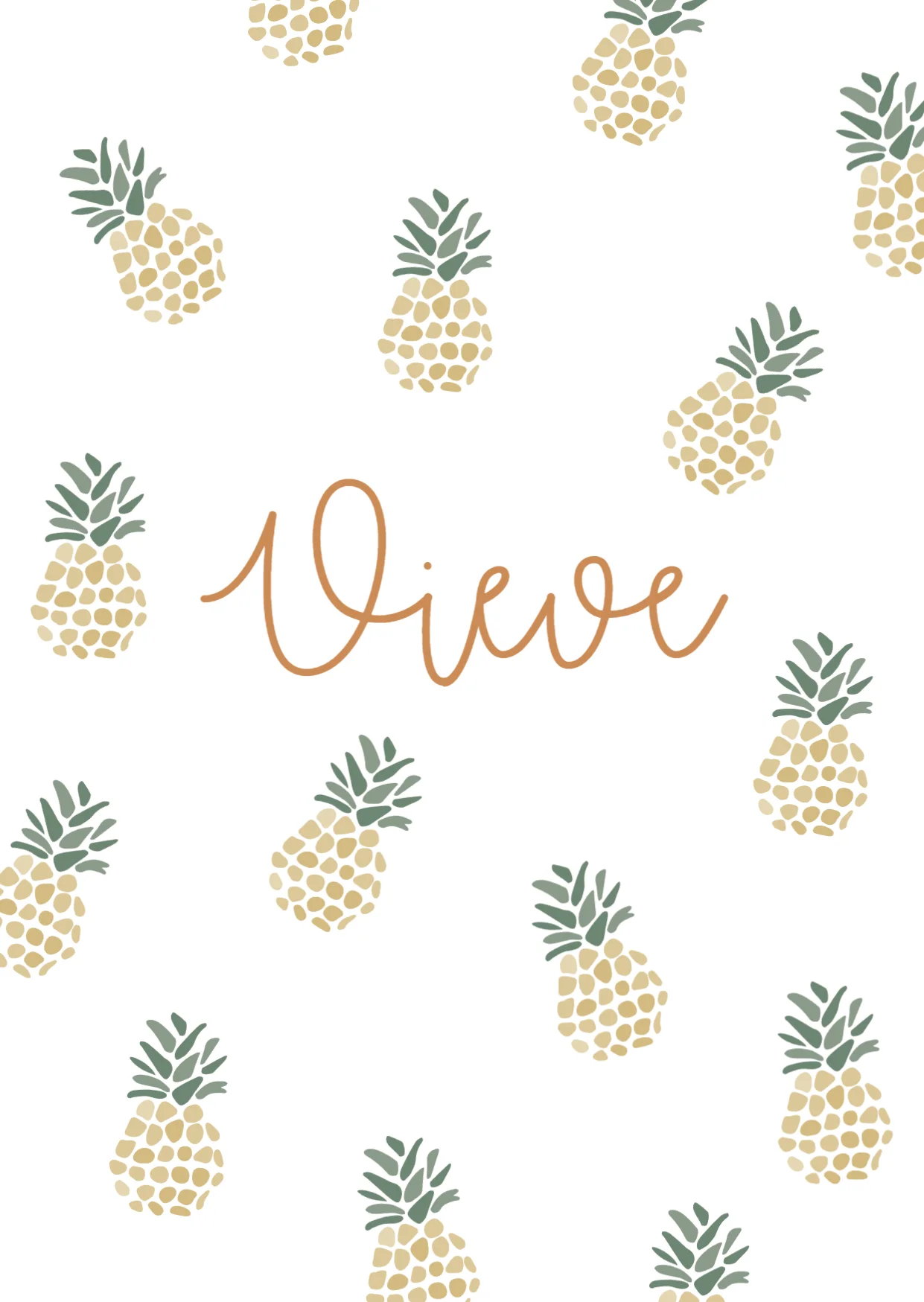 Ananas Patroon met Naam