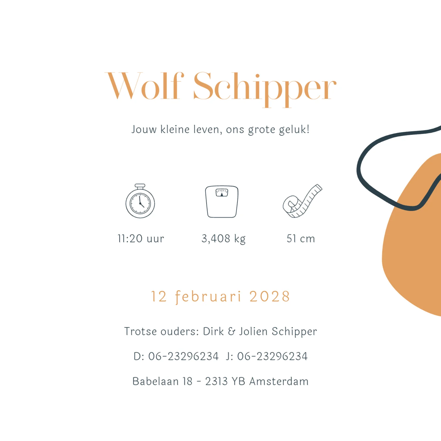 Abstract Vormen in Blauw en Oranje - Terug