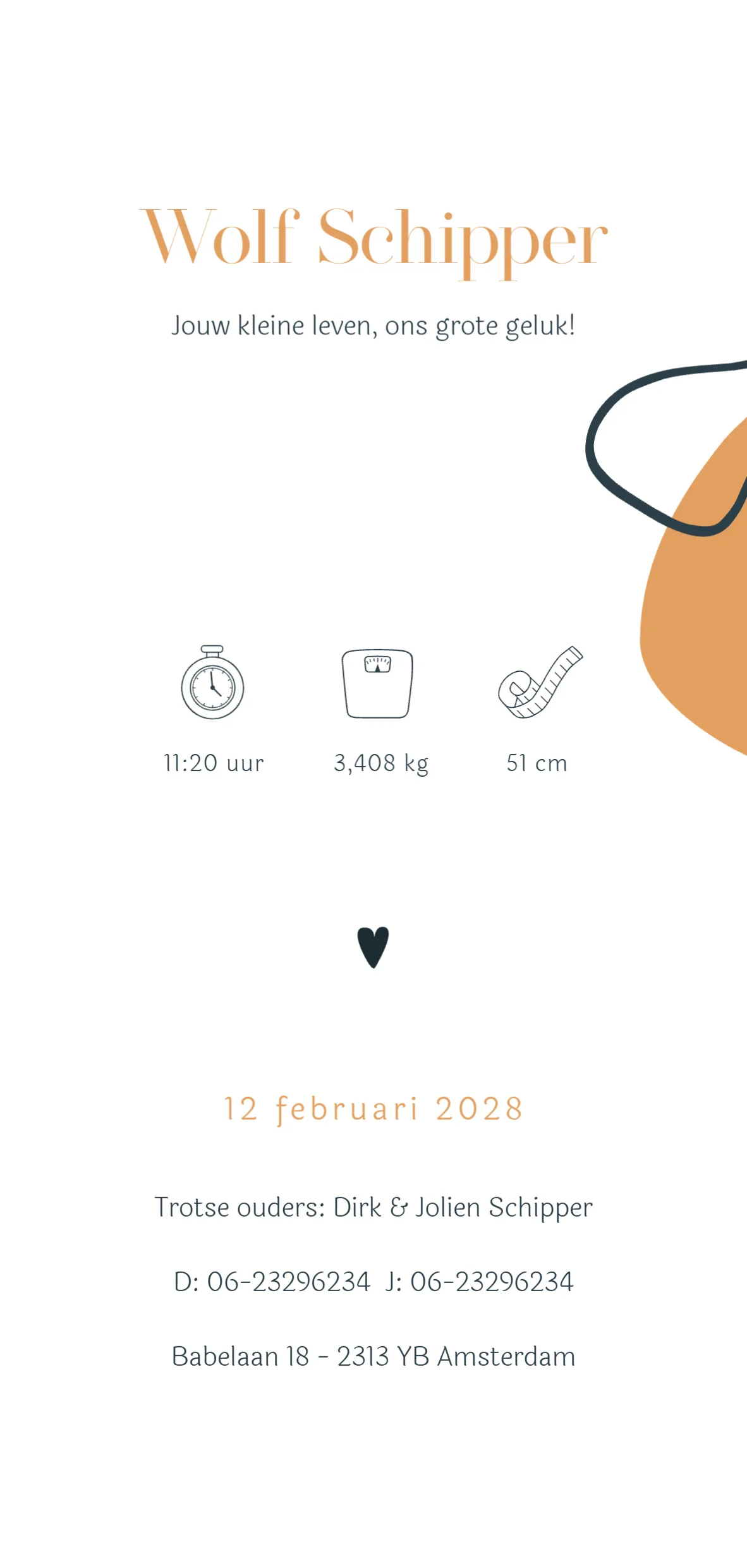 Abstract Vormen in Blauw en Oranje - Terug