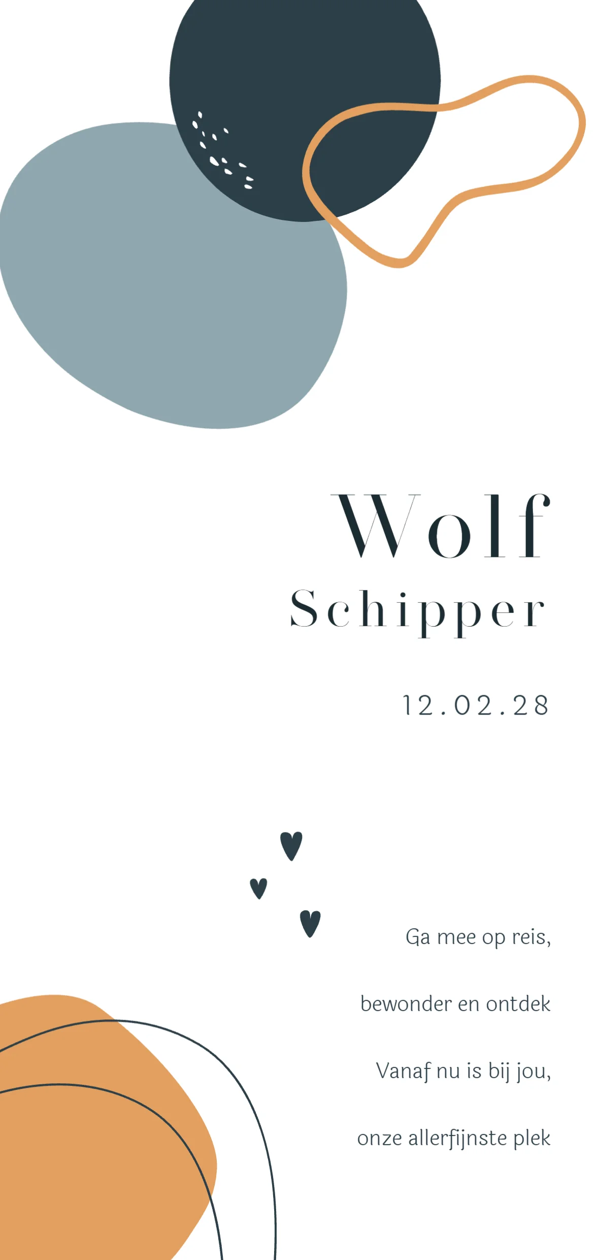 Abstract Vormen in Blauw en Oranje