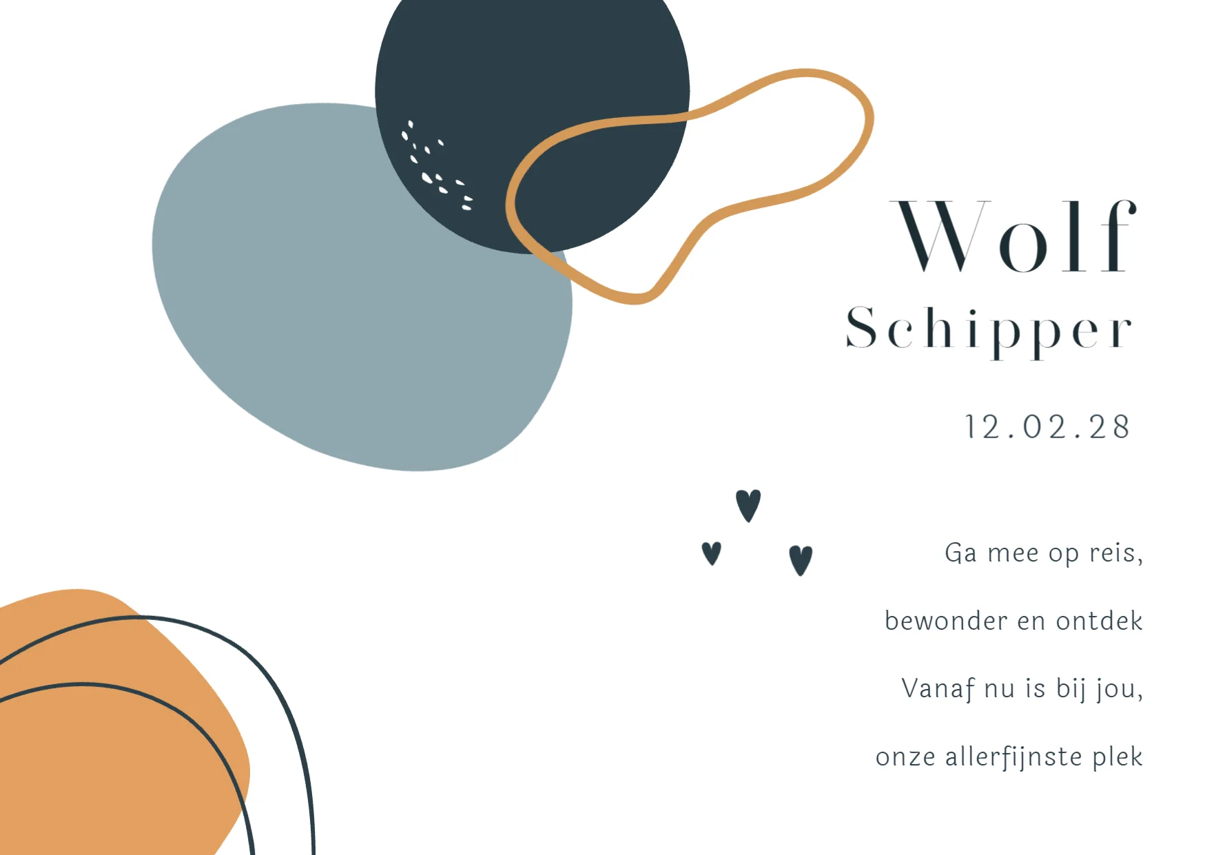 Abstract Vormen in Blauw en Oranje