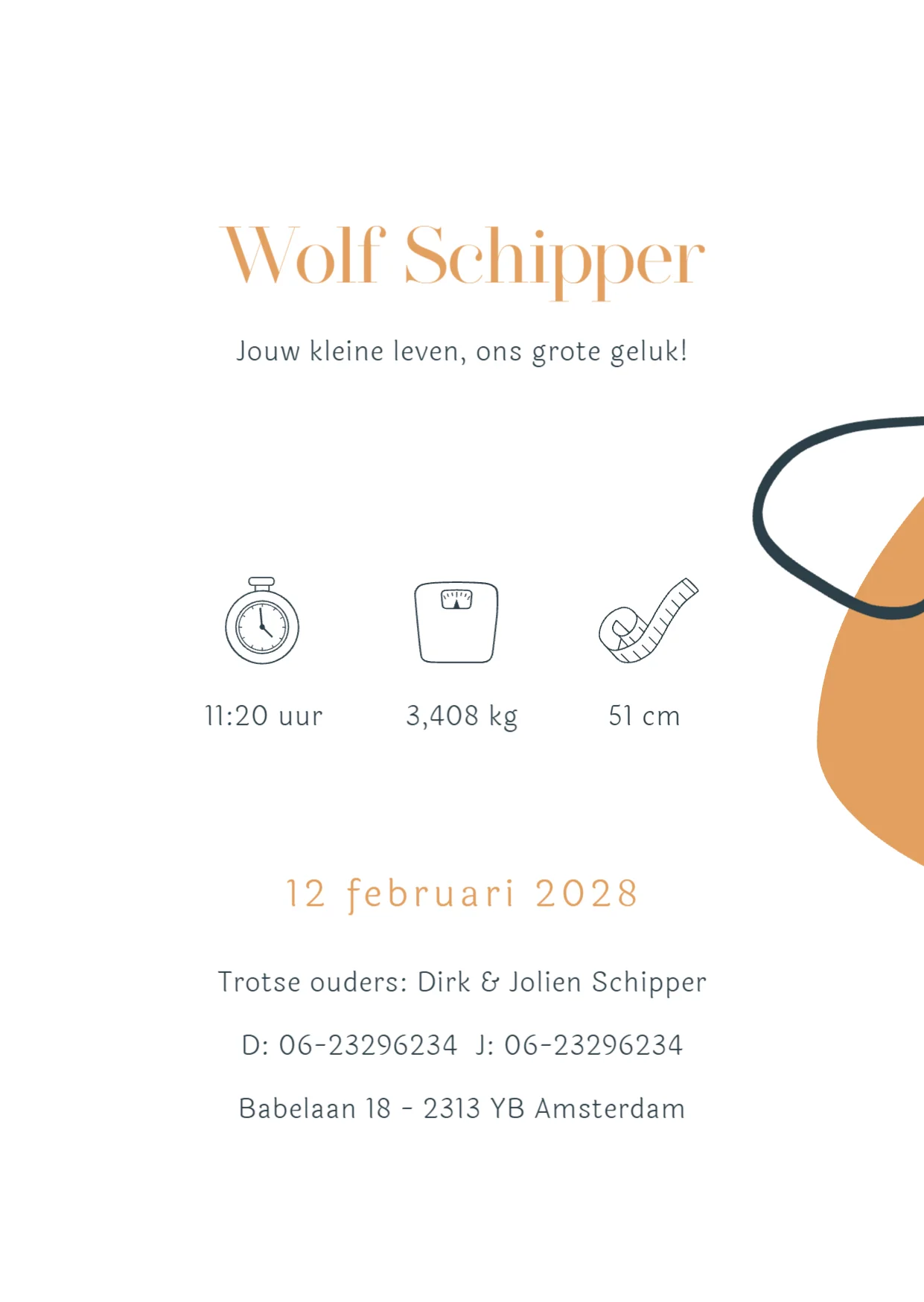 Abstract Vormen in Blauw en Oranje - Terug