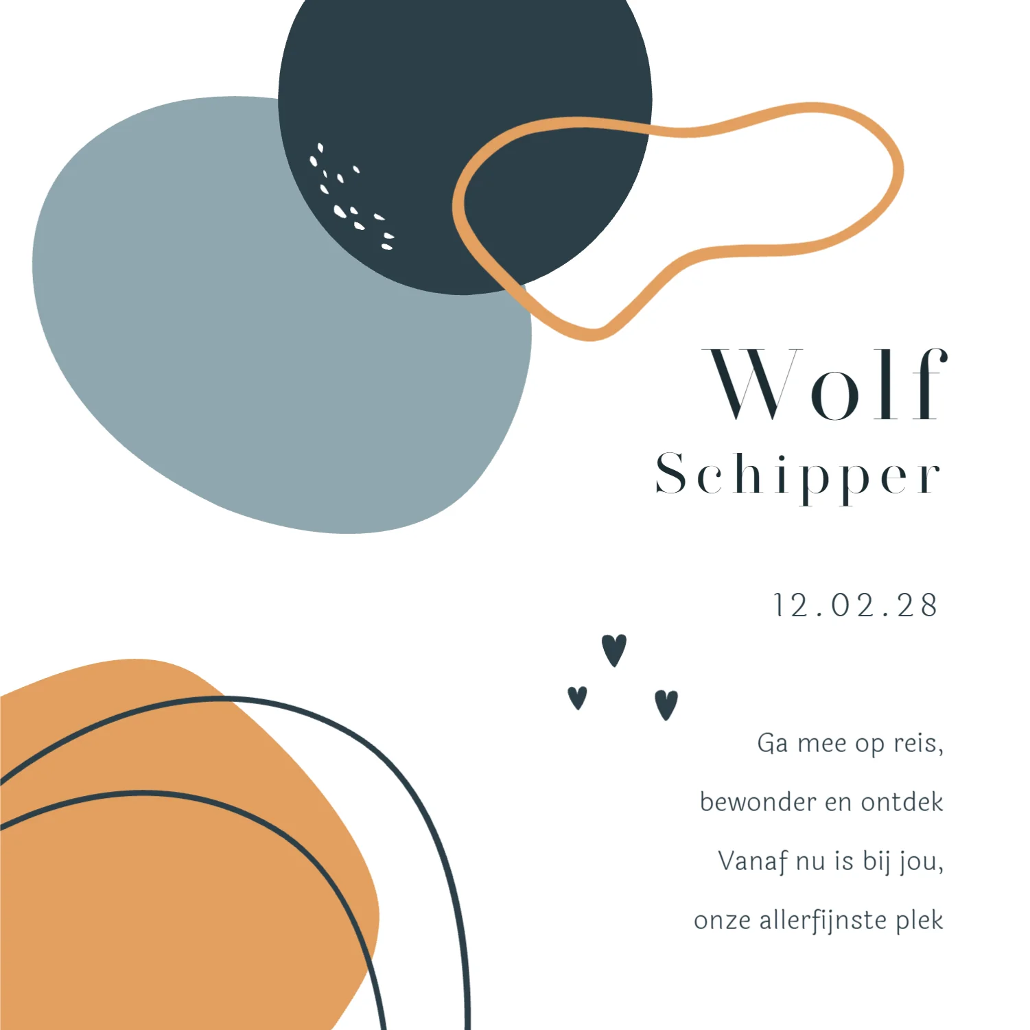 Abstract Vormen in Blauw en Oranje