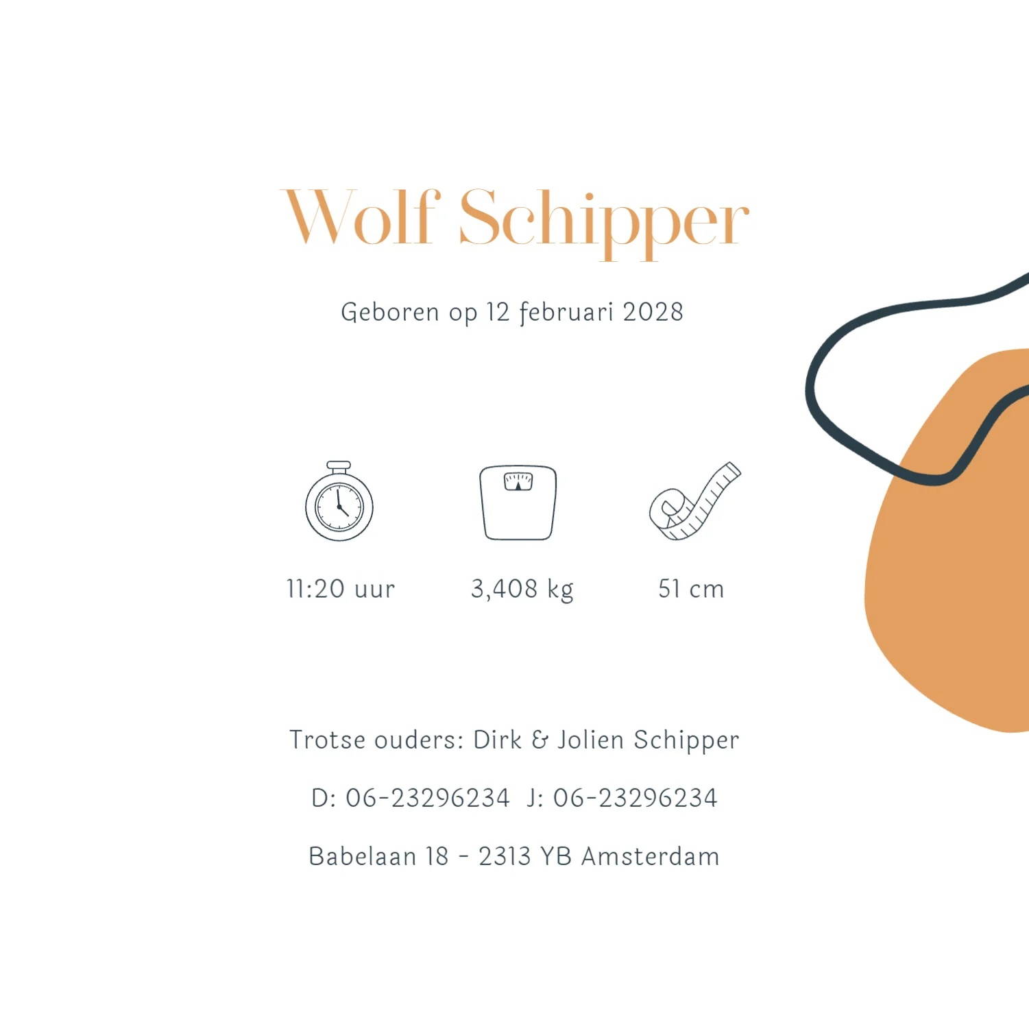 Abstract Vormen in Blauw en Oranje binnenkant