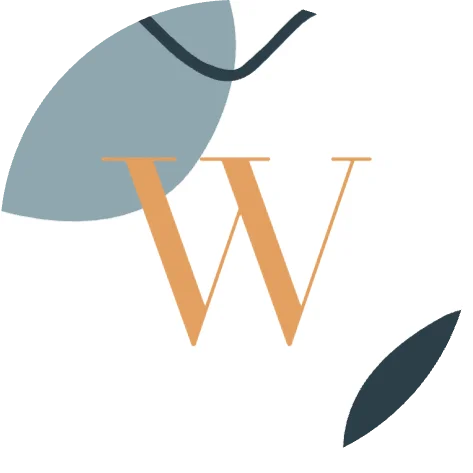 Abstract Vormen in Blauw en Oranje