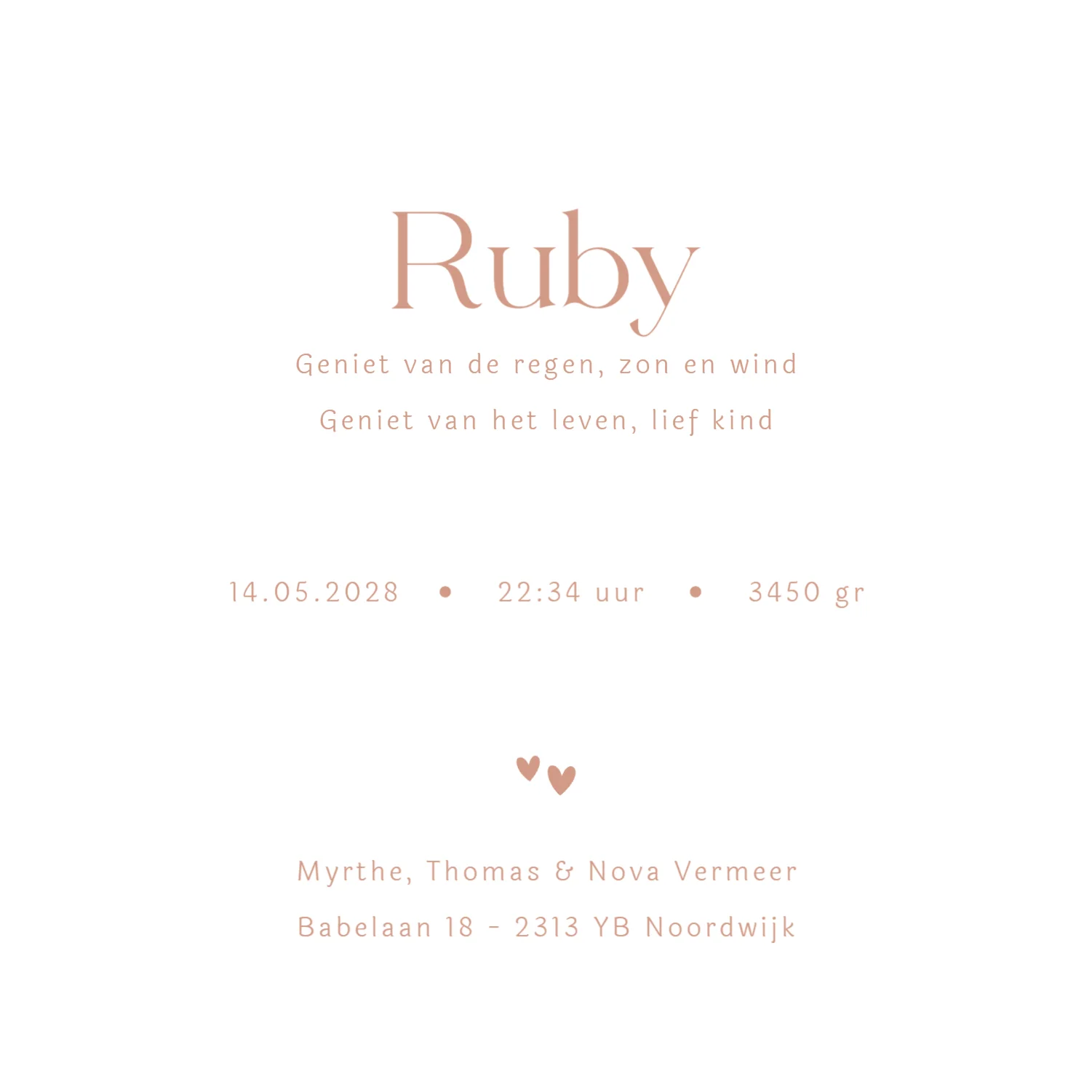 Initiaal R met Ruby binnenkant