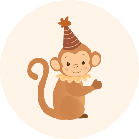 Aapje met Vlag op Bal