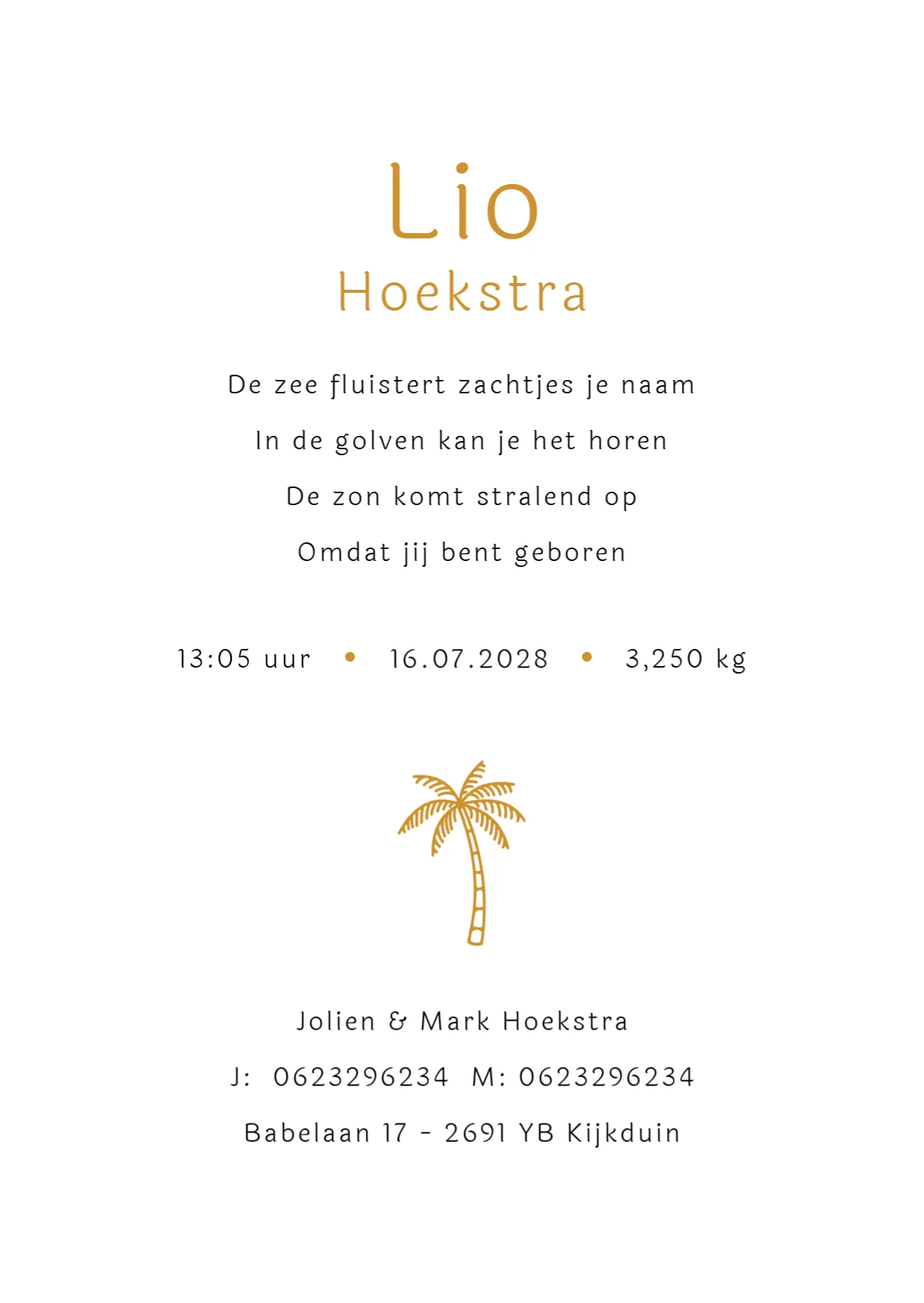 Zon met palmbomen binnenkant