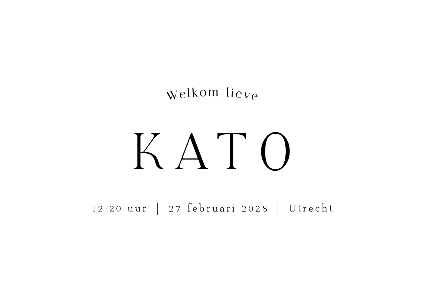 Minimalistisch geboortekaartje