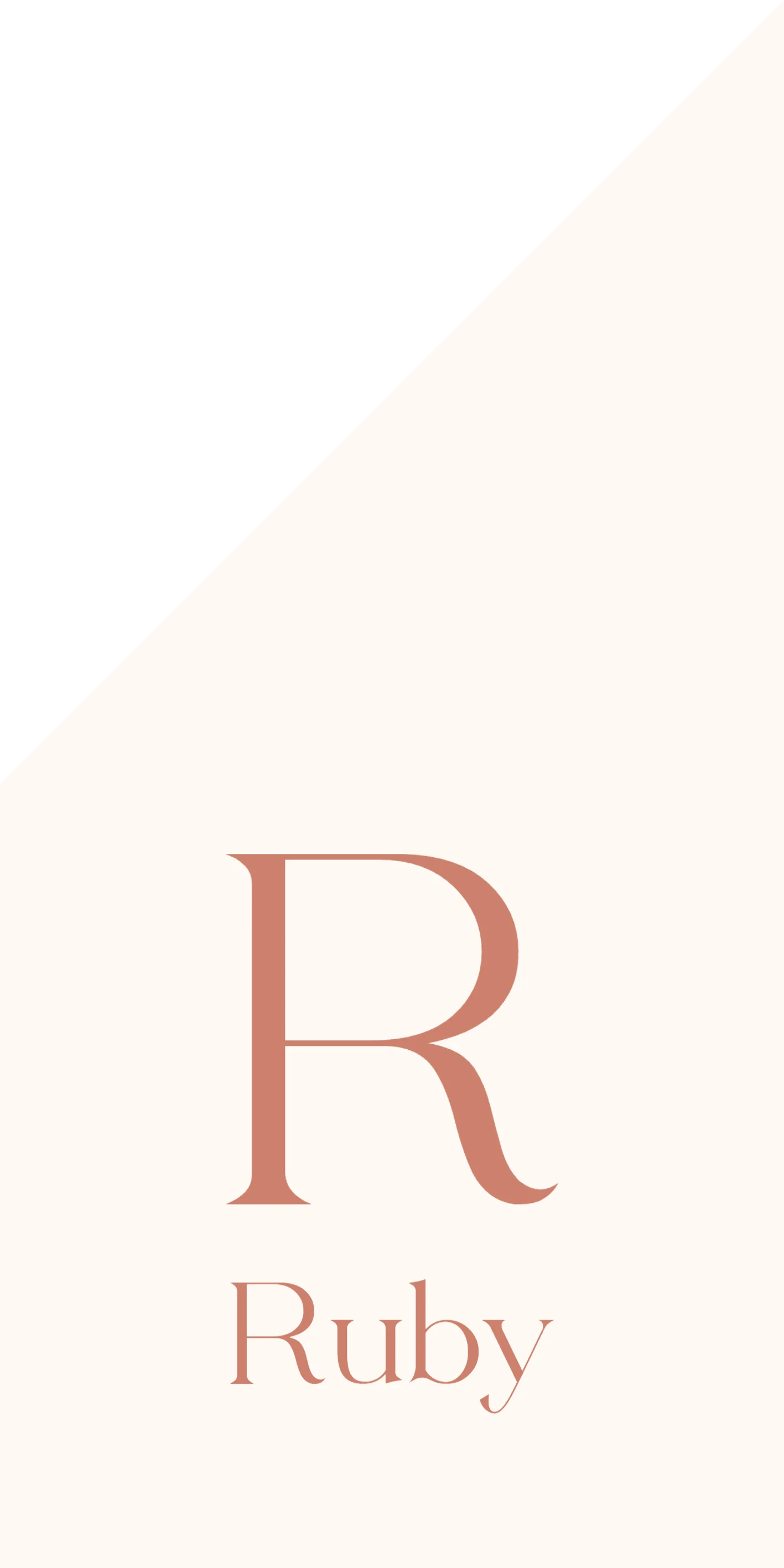 Initiaal R met Ruby