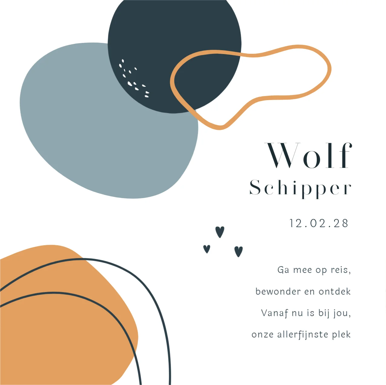 Abstract Vormen in Blauw en Oranje - Terug