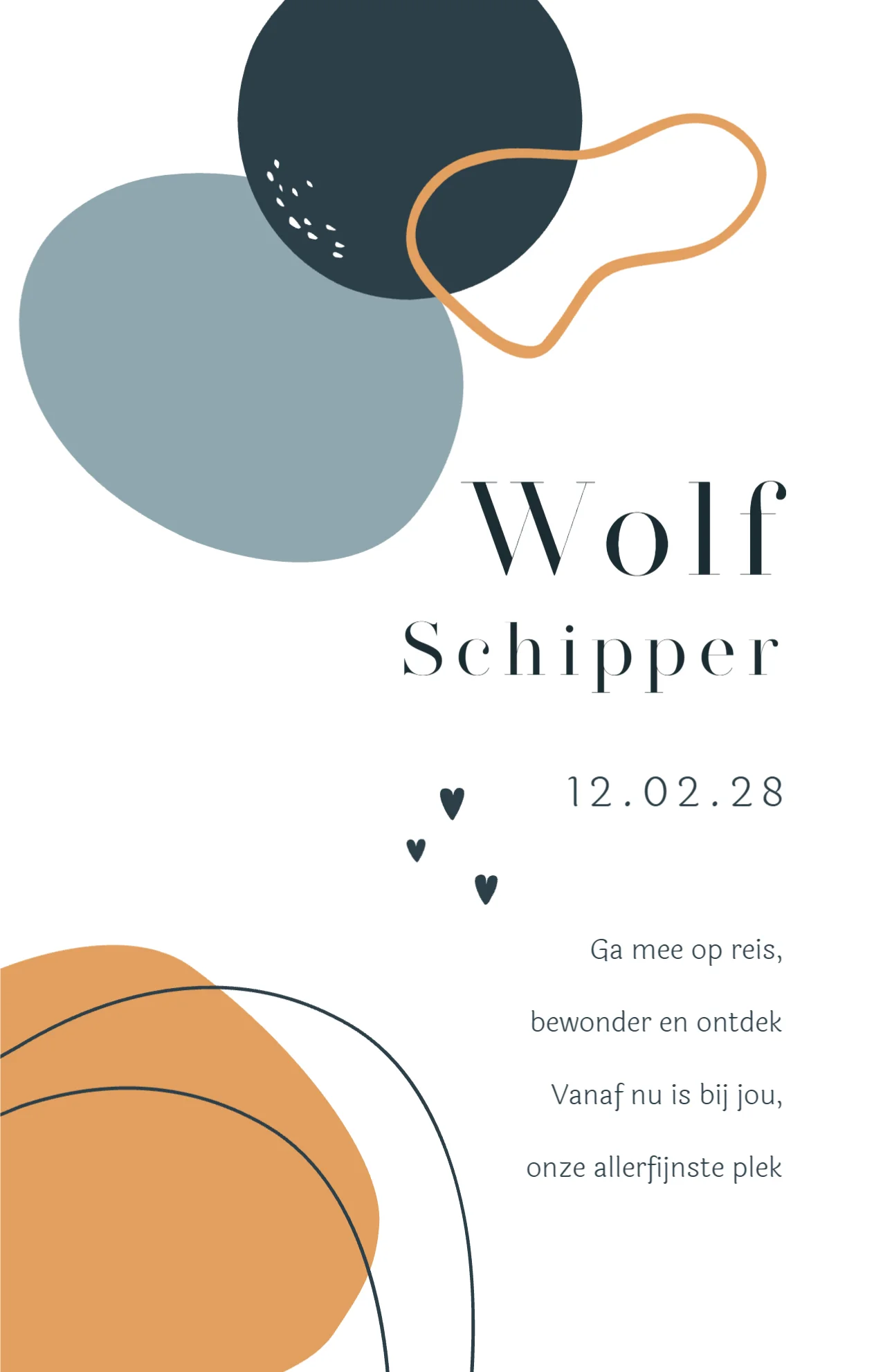 Abstract Vormen in Blauw en Oranje