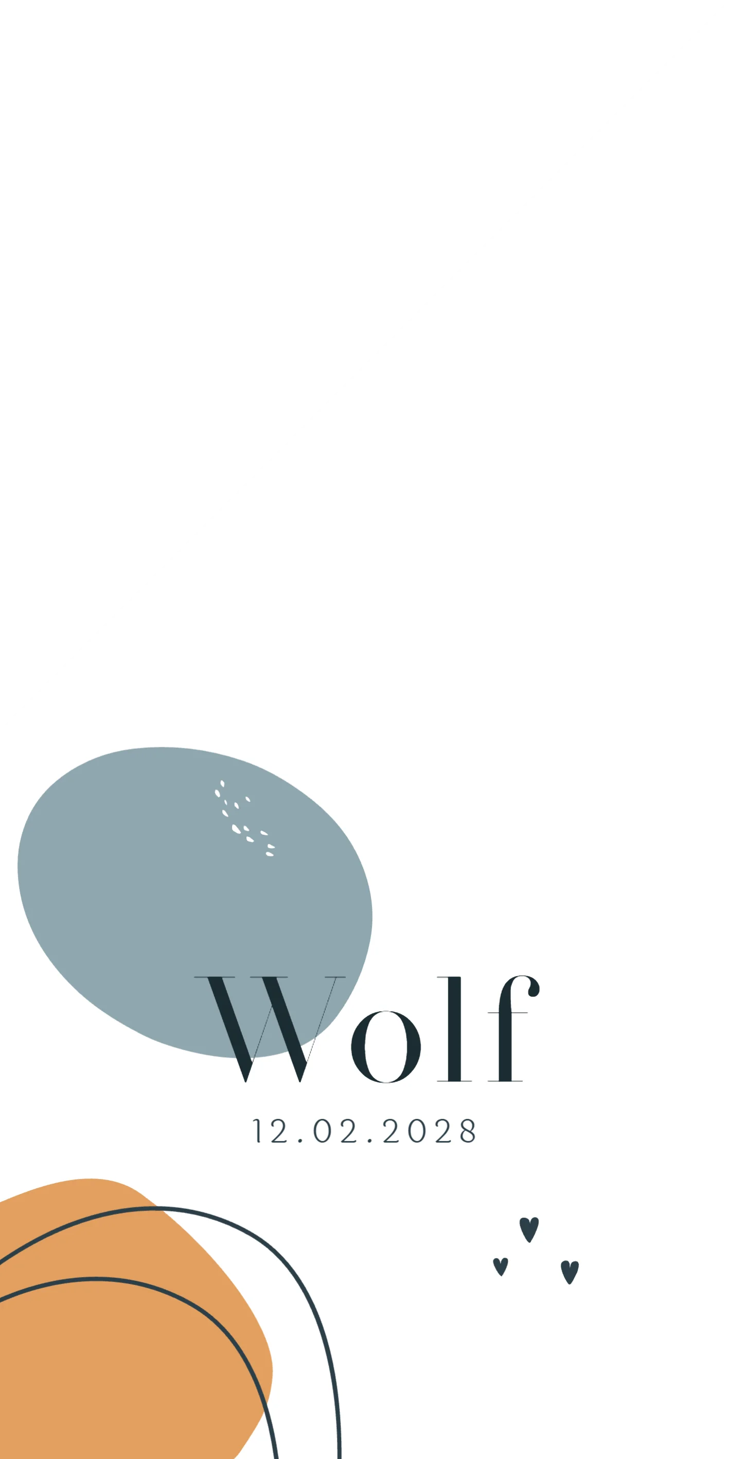 Abstract Vormen in Blauw en Oranje