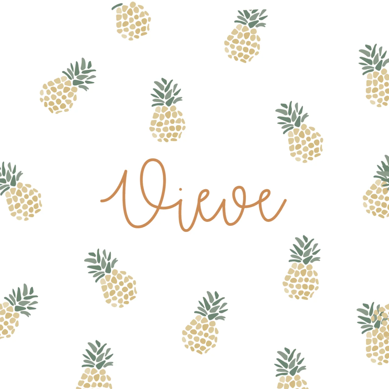 Ananas Patroon met Naam - Terug