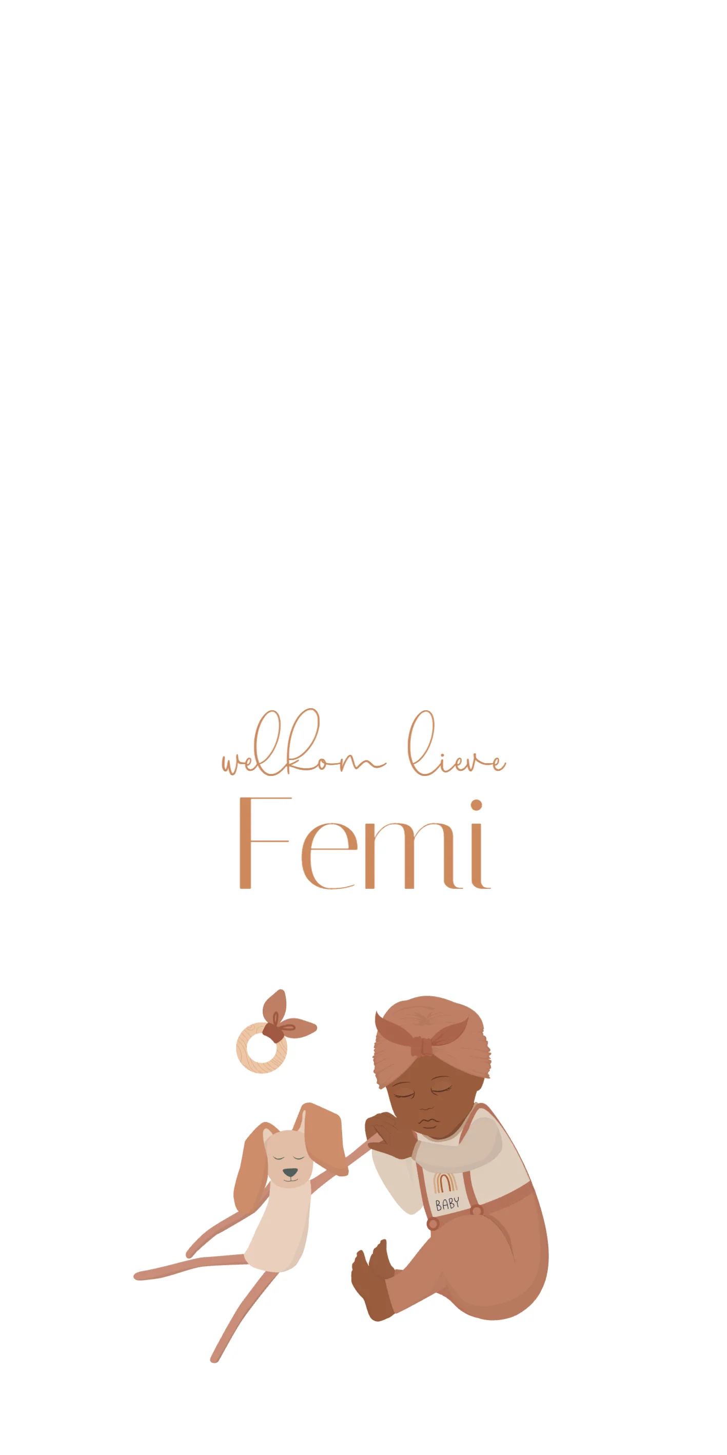 Baby met knuffelkonijn