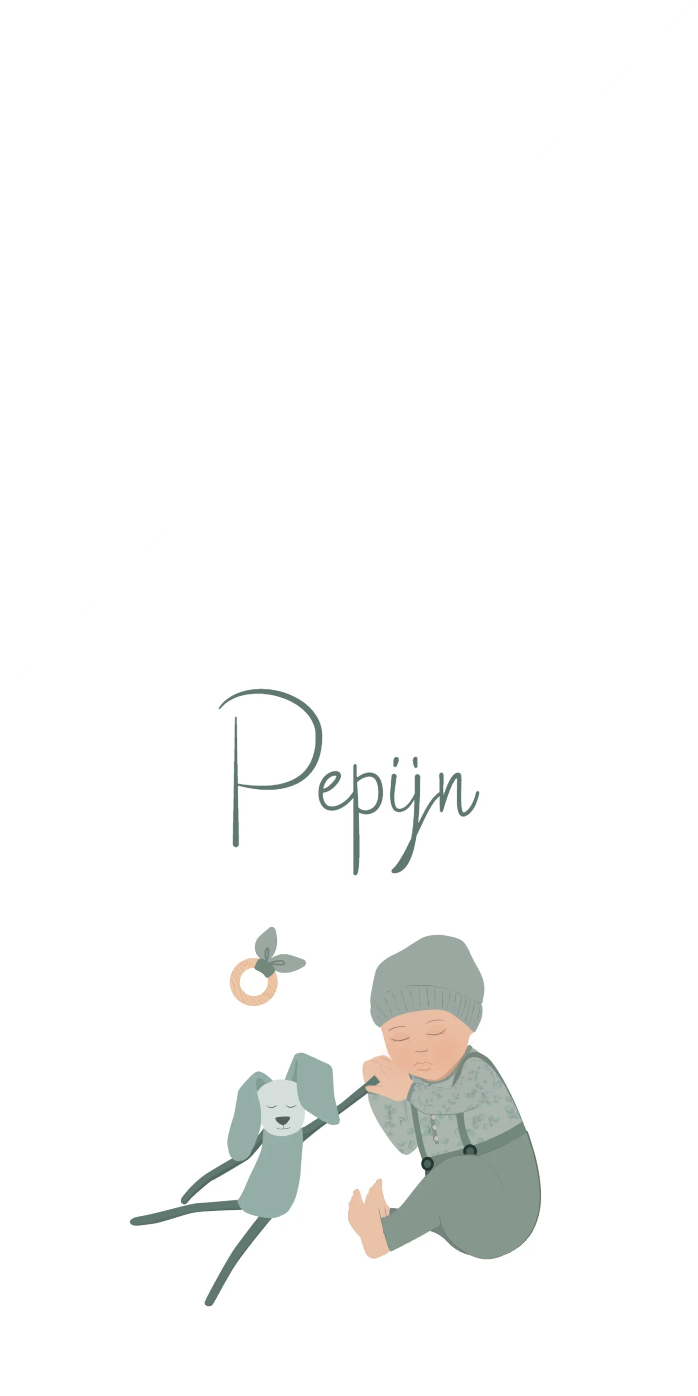 Slapende Baby met Knuffelkonijn