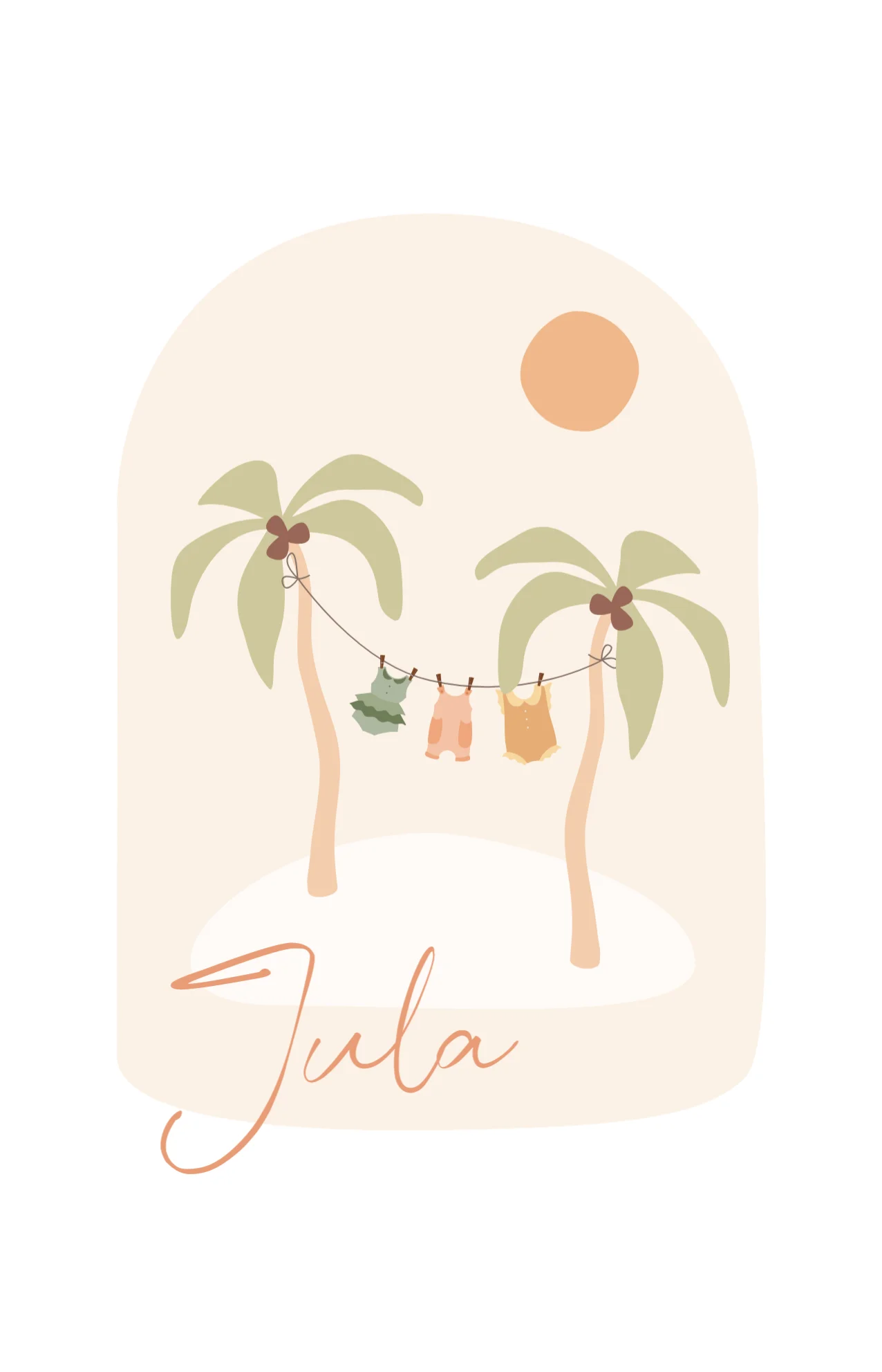 Tropisch eiland met waslijntje - Terug