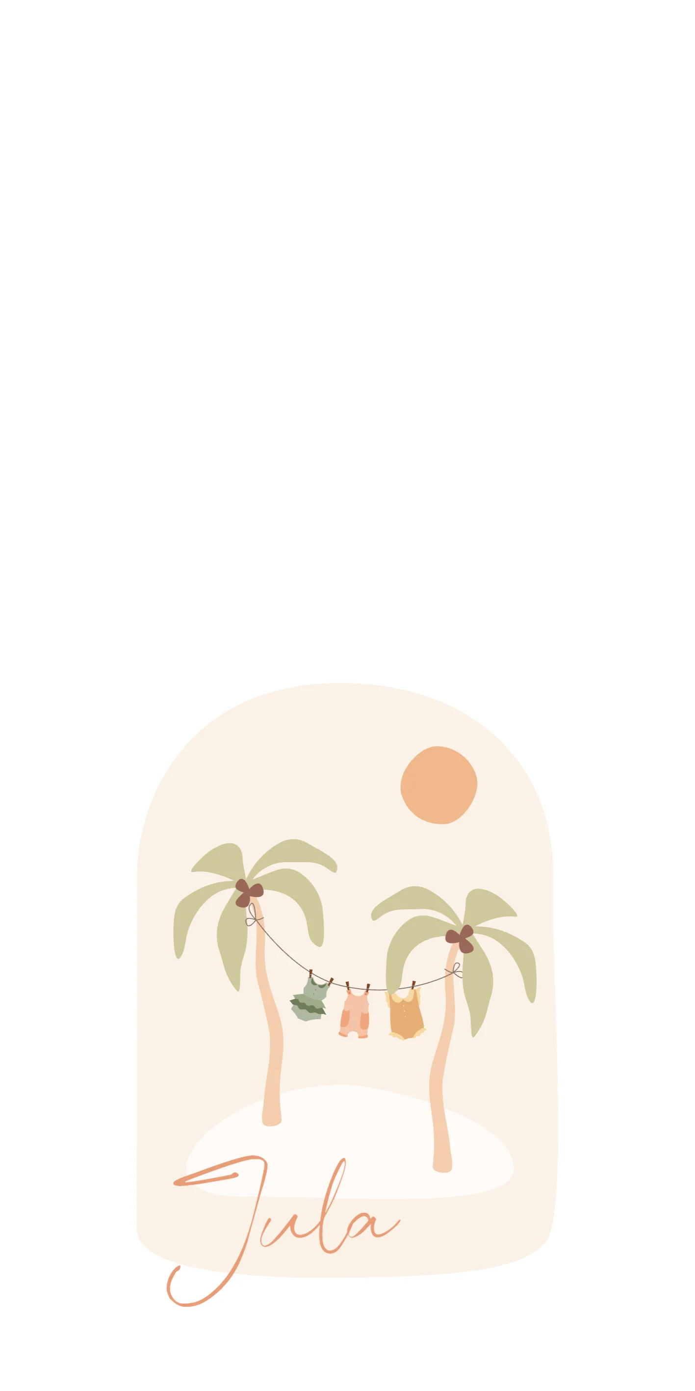 Tropisch eiland met waslijntje - Terug