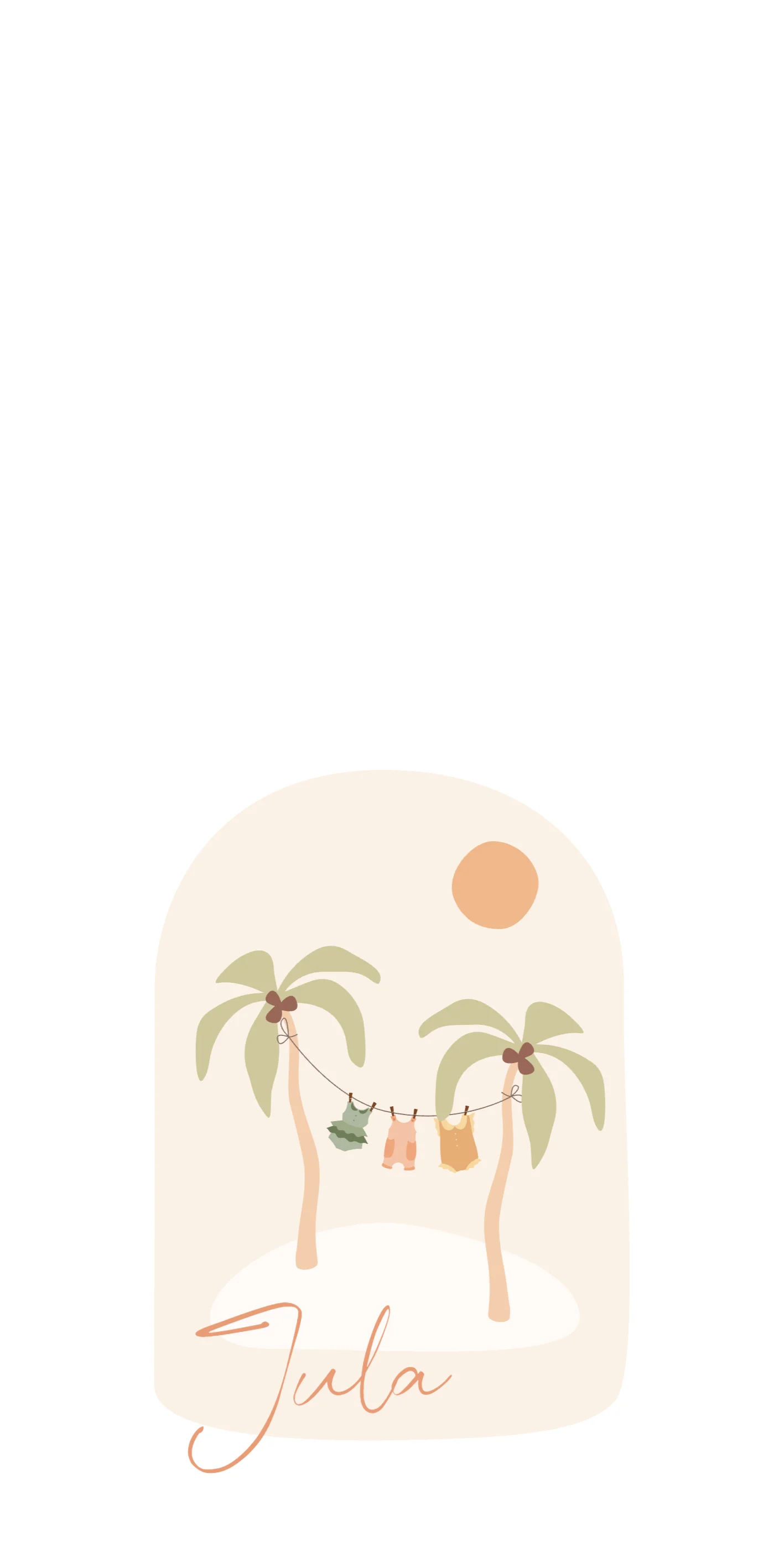 Tropisch eiland met waslijntje