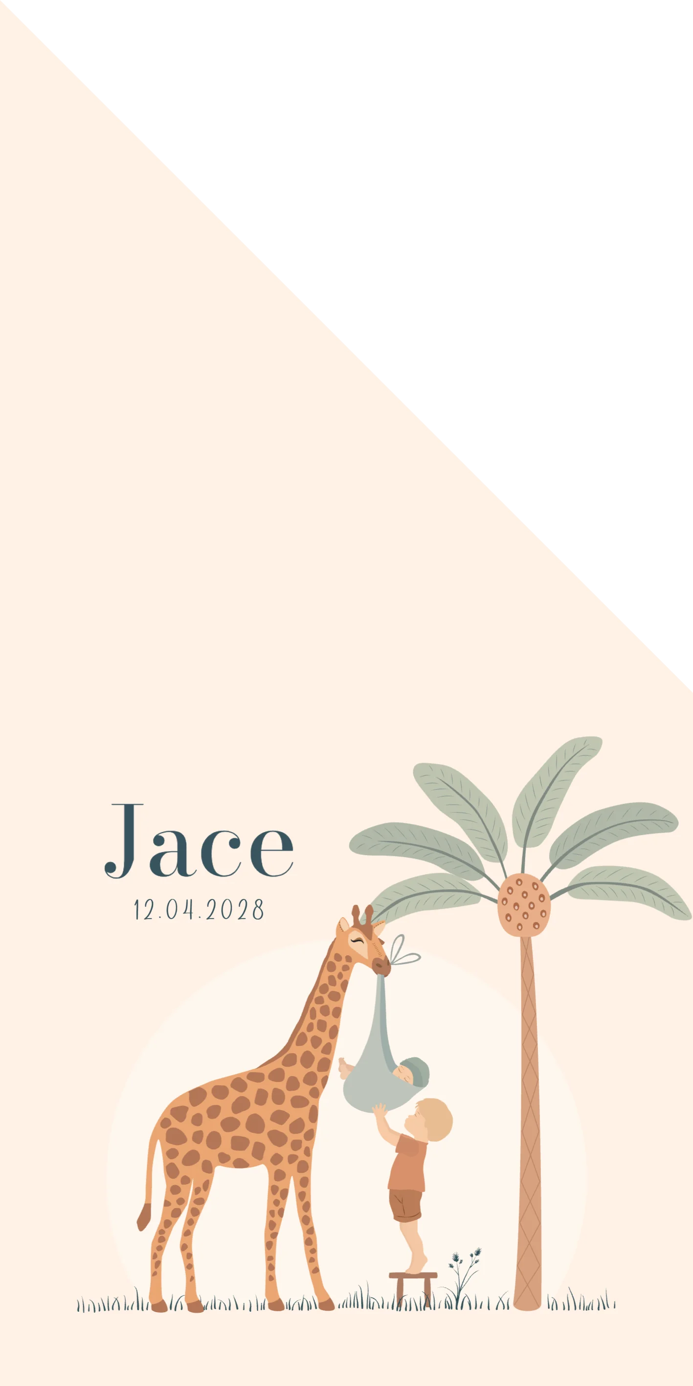 Giraf met grote broer en baby - Terug