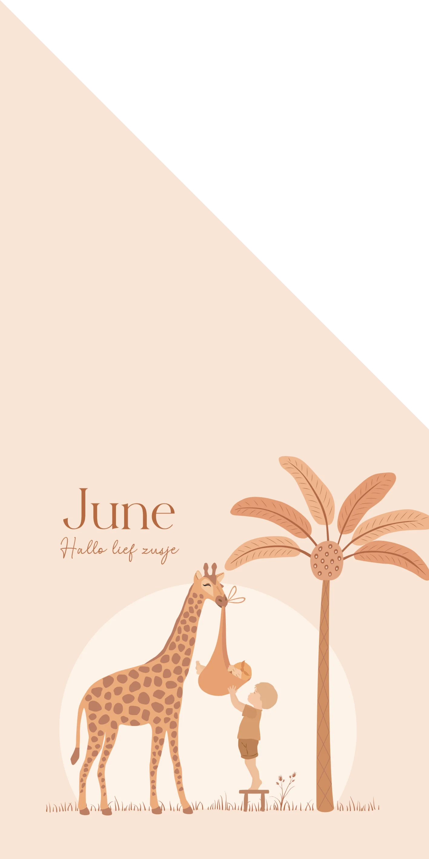 Giraf met grote broer en baby zusje - Terug