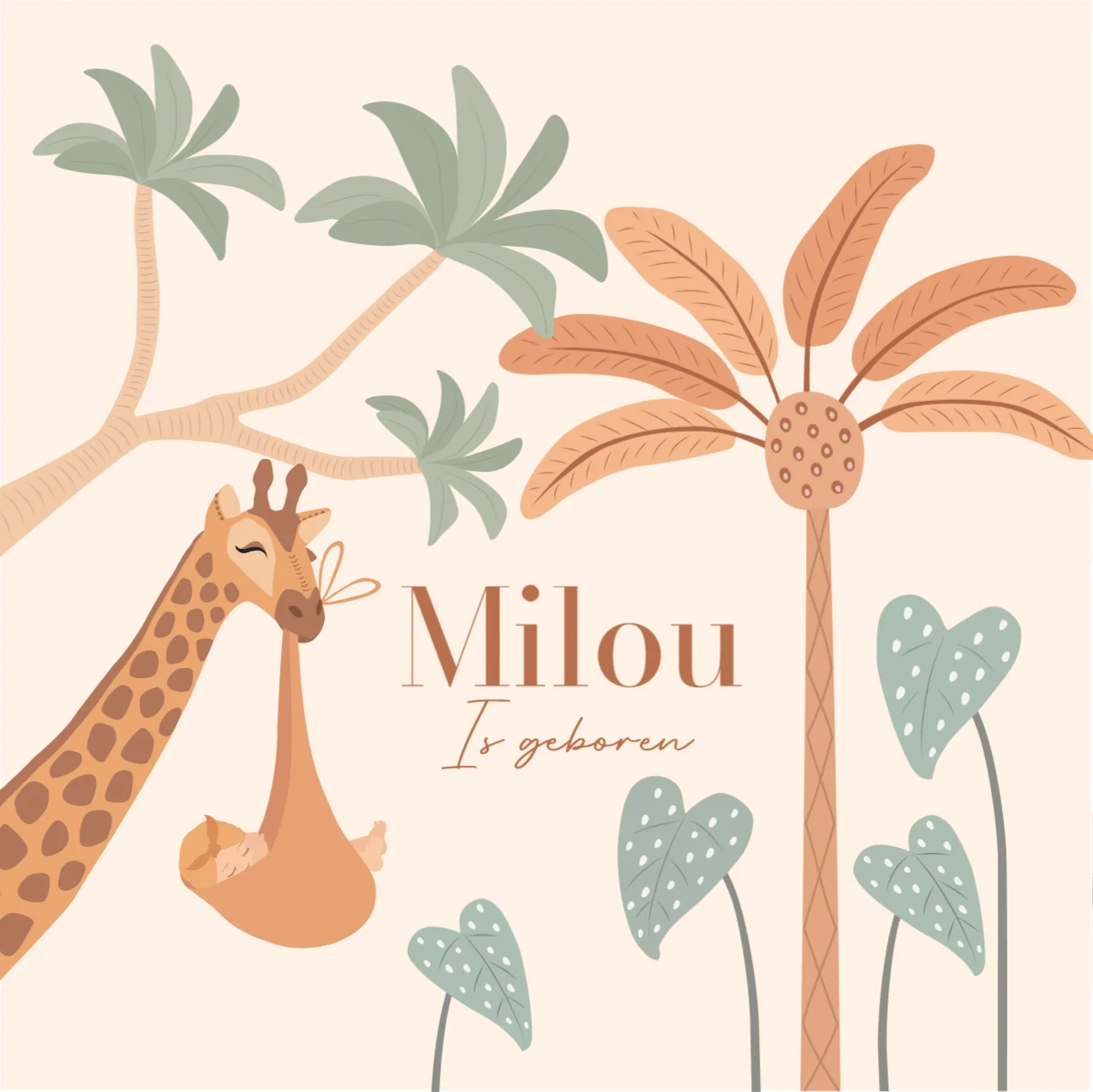 Giraf met Baby - Terug