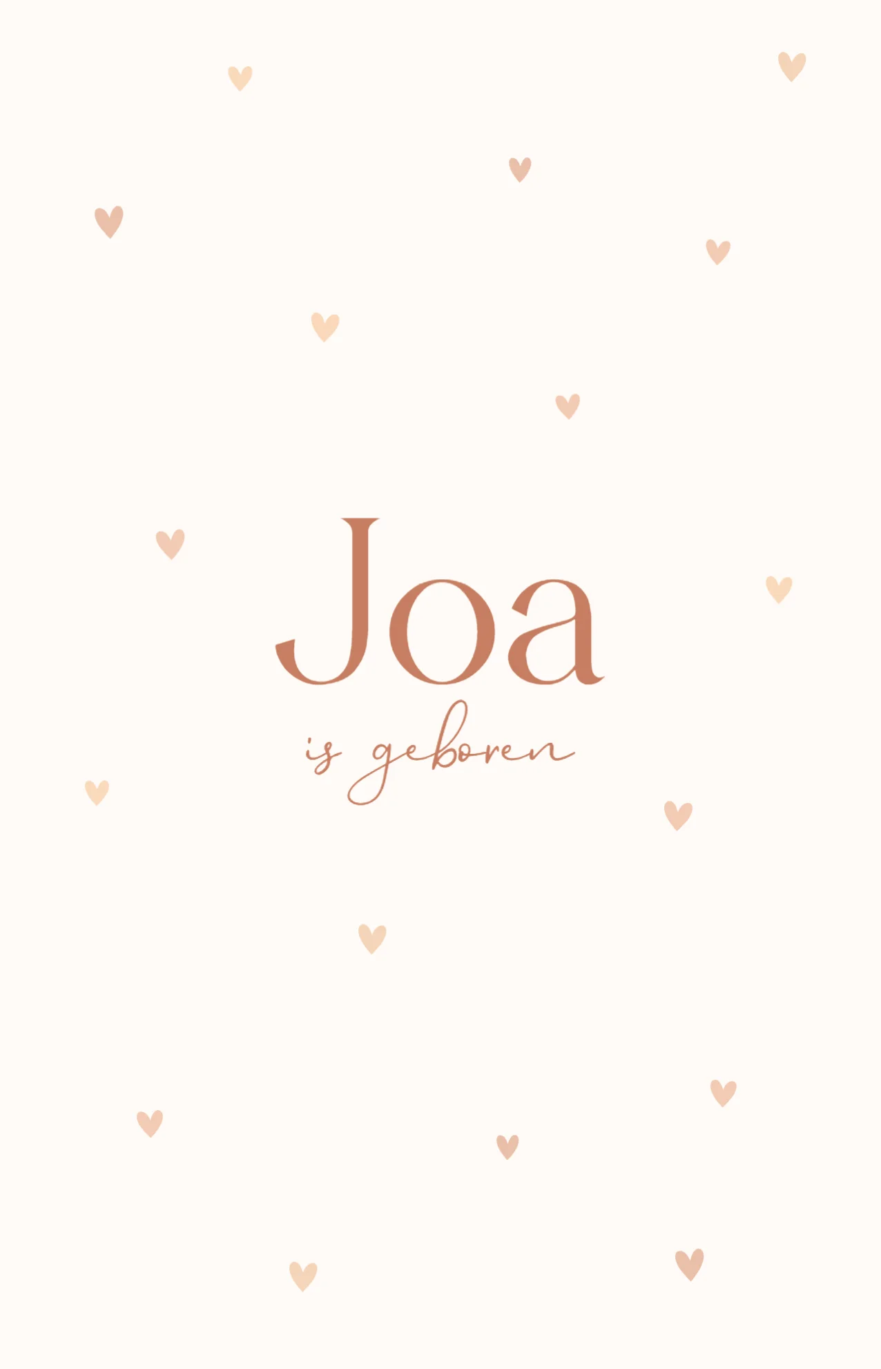 Geboortekaartje met hartjes