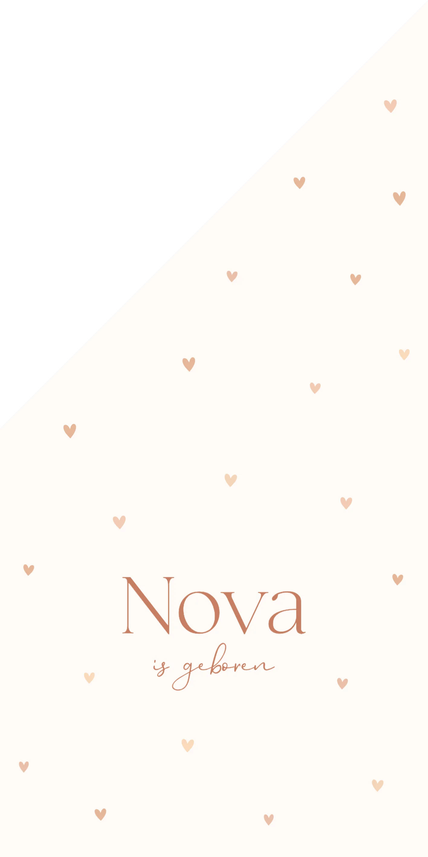Geboortekaartje met hartjes