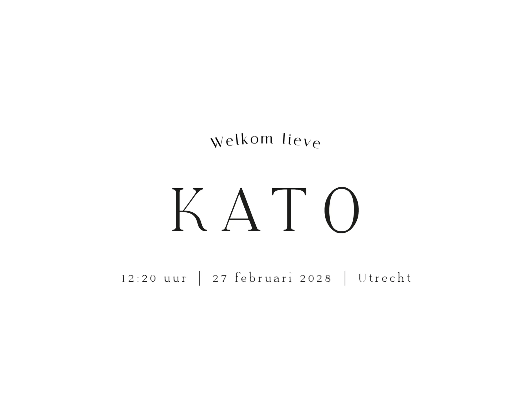 Minimalistisch geboortekaartje