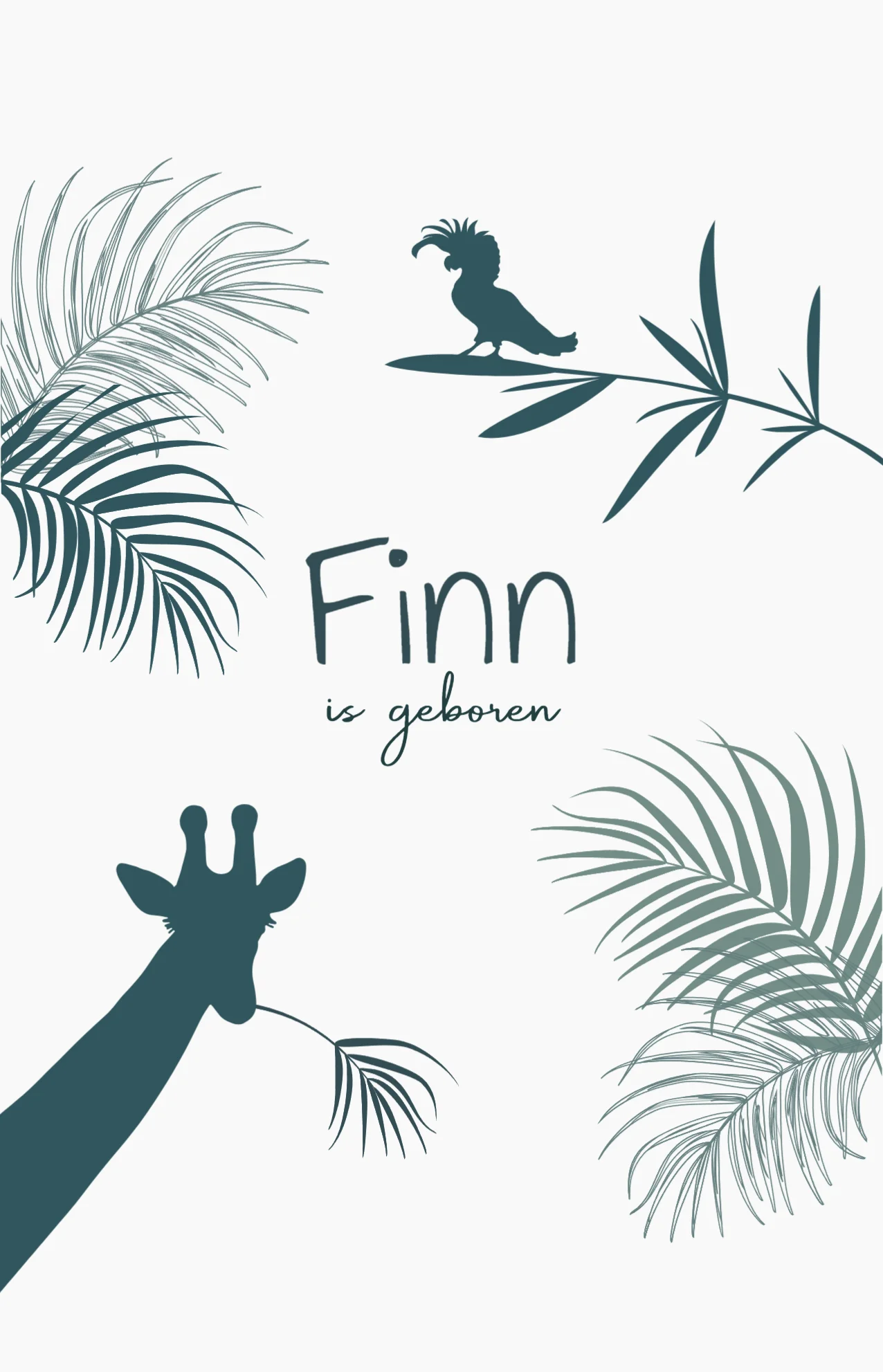 Jungle dieren met palmbladeren - Terug