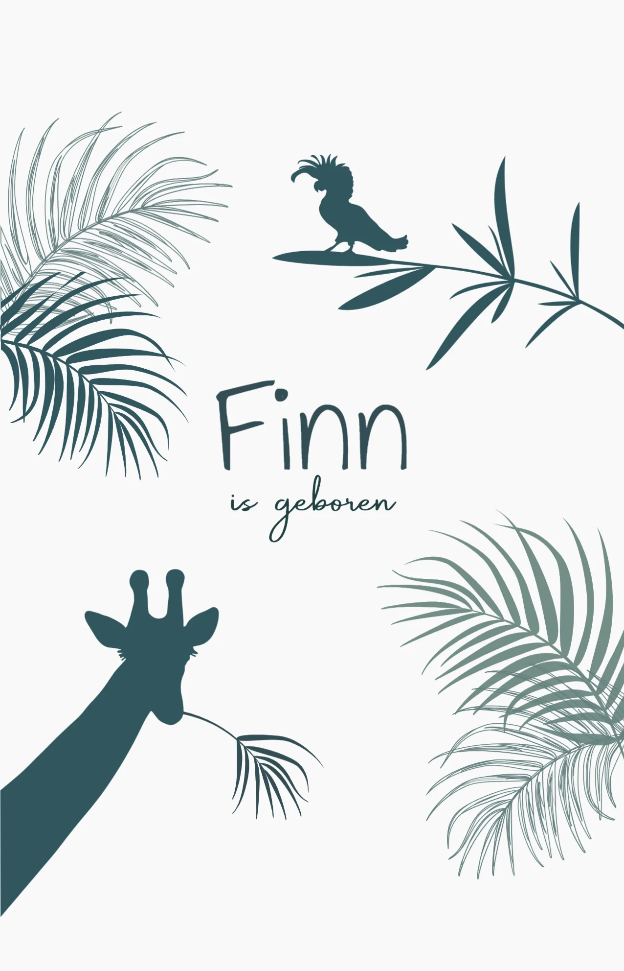 Jungle dieren met palmbladeren