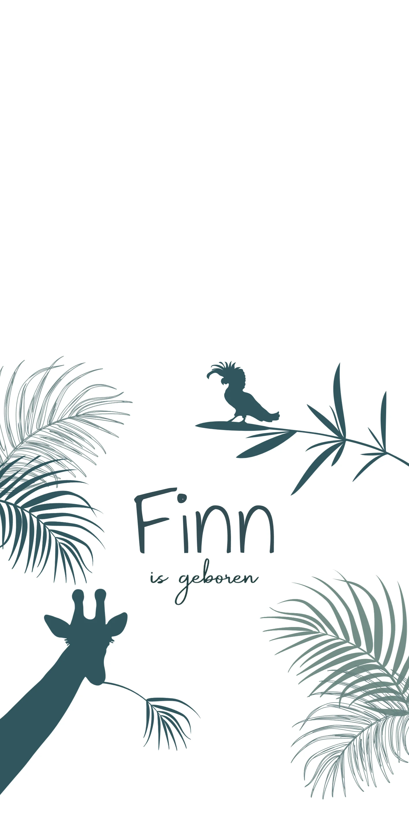 Jungle dieren met palmbladeren - Terug