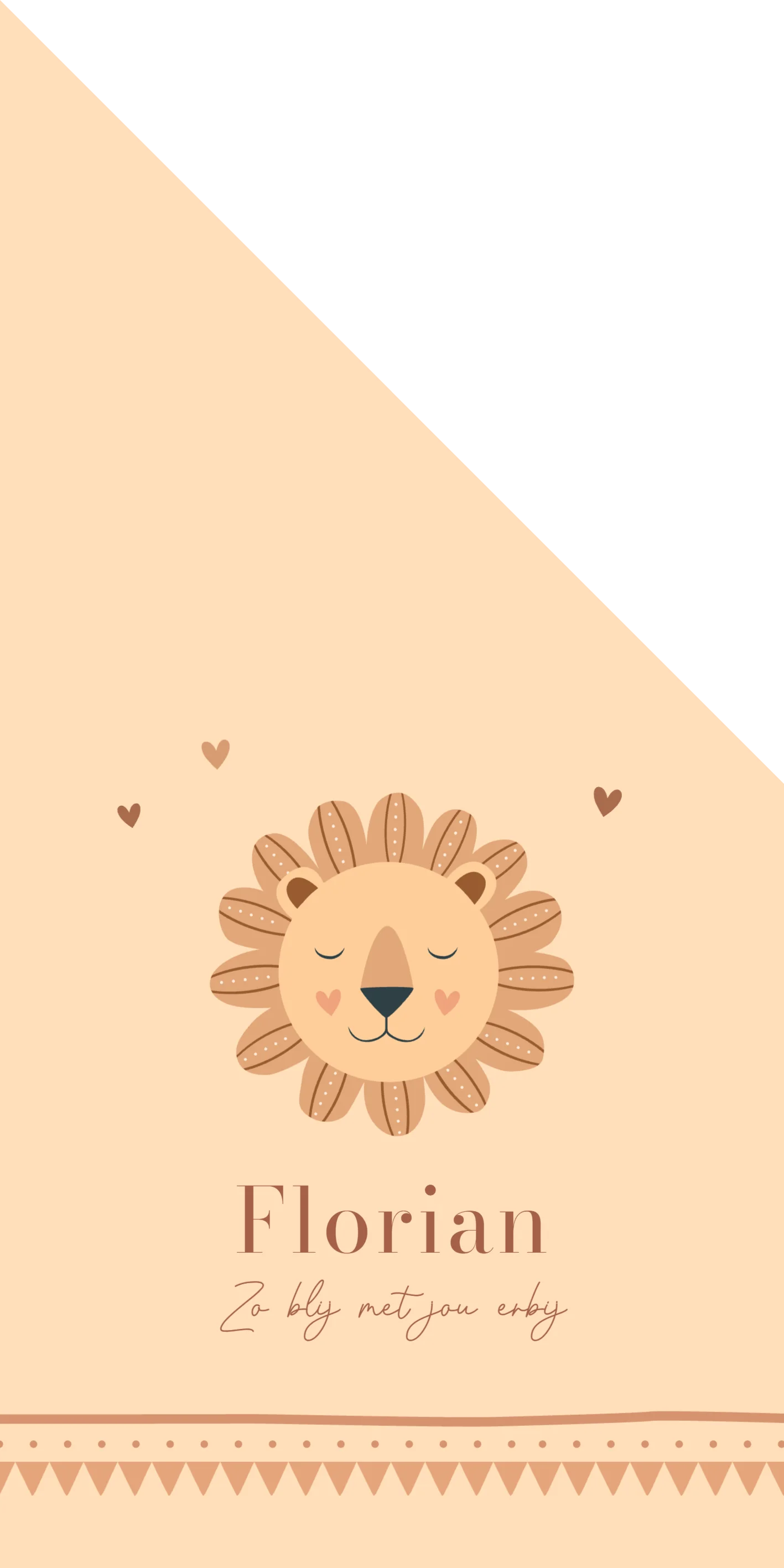 Leeuwtje met feestelijk kader - Terug