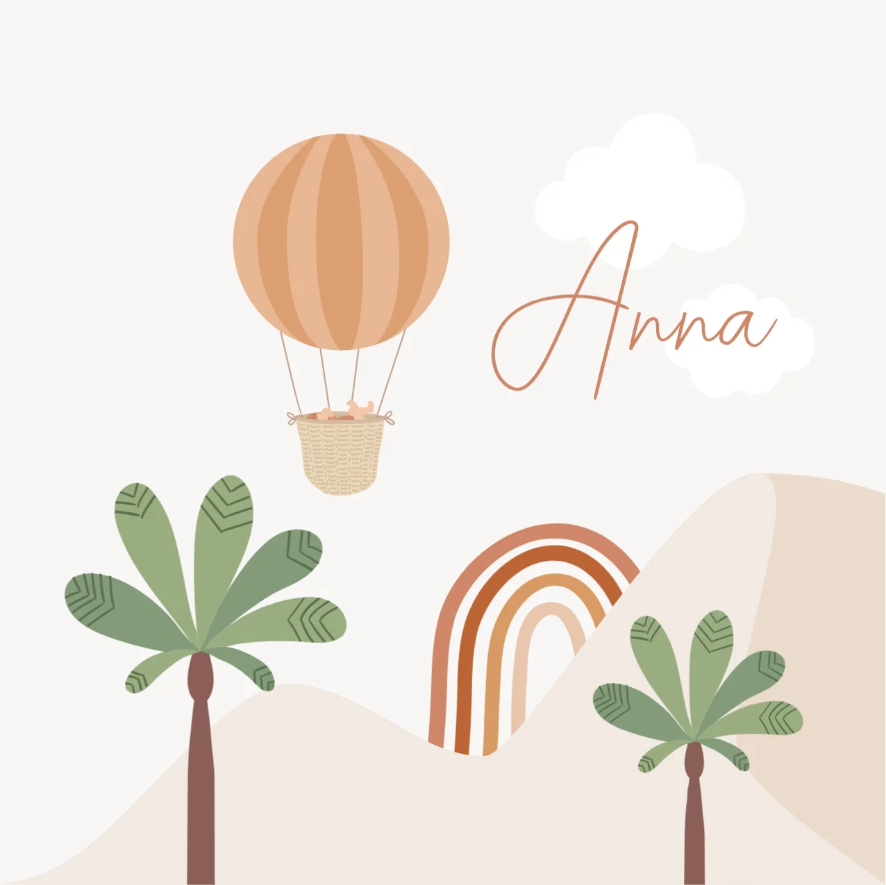 Luchtballon met baby - Terug