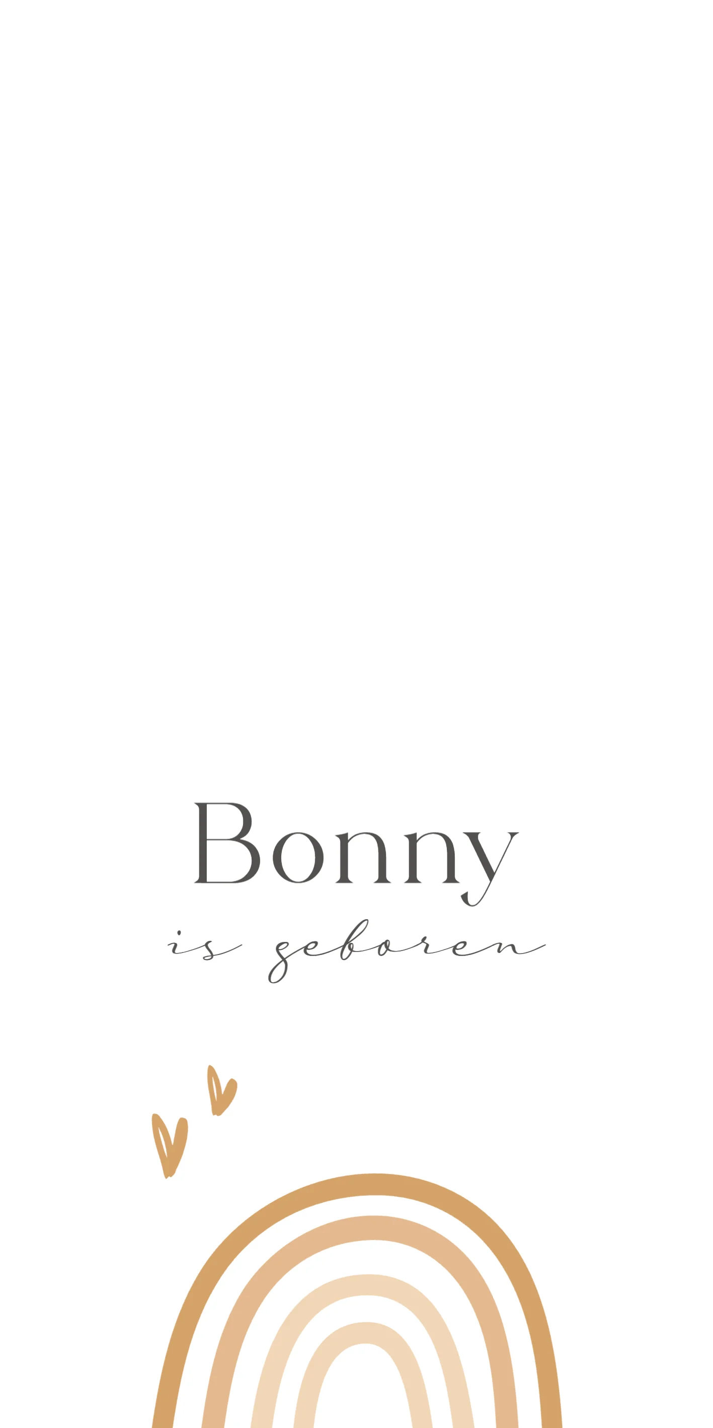 Regenboog met hartjes en abstracte vormen