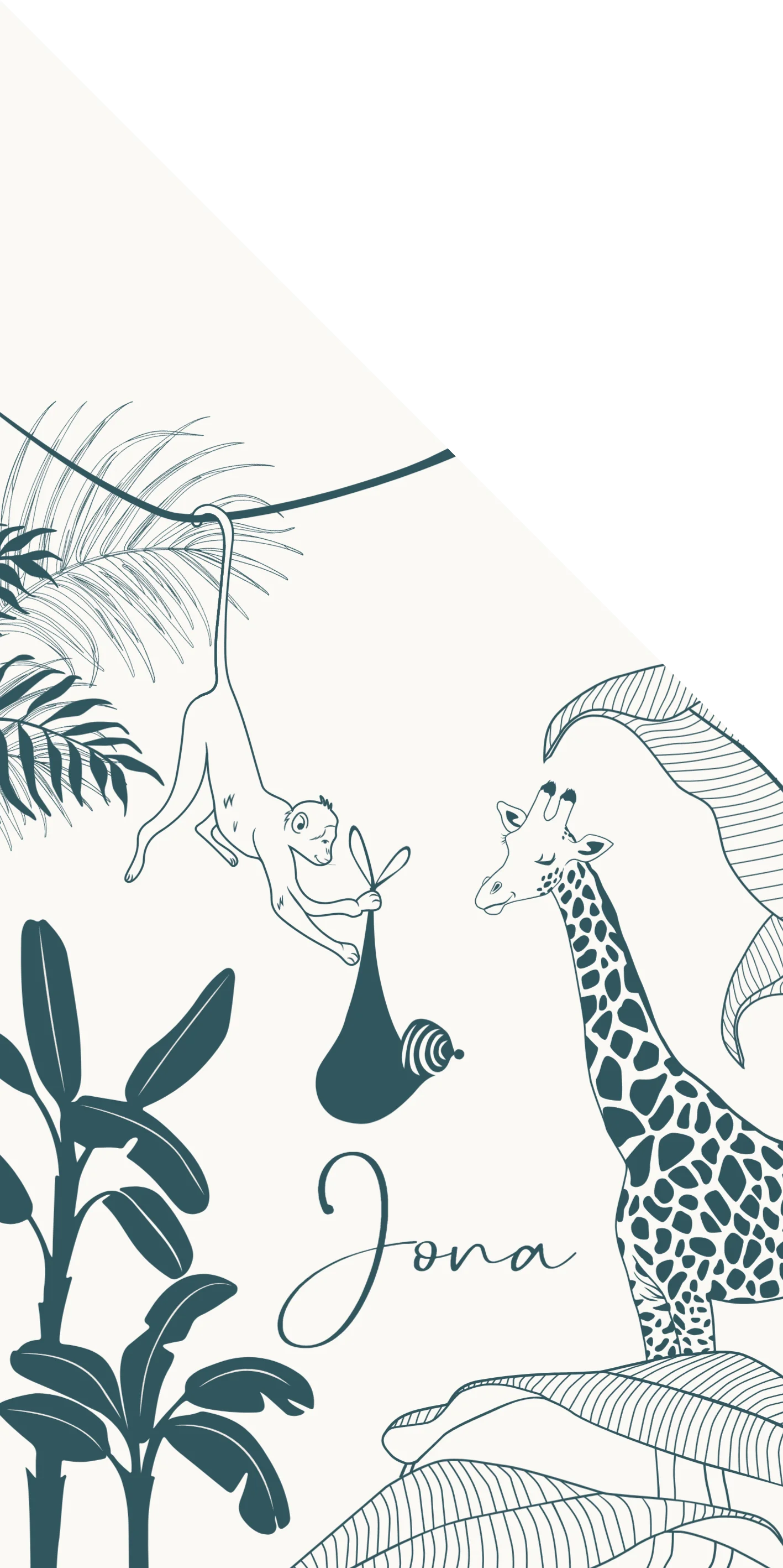 Giraf en aapje met baby - Terug