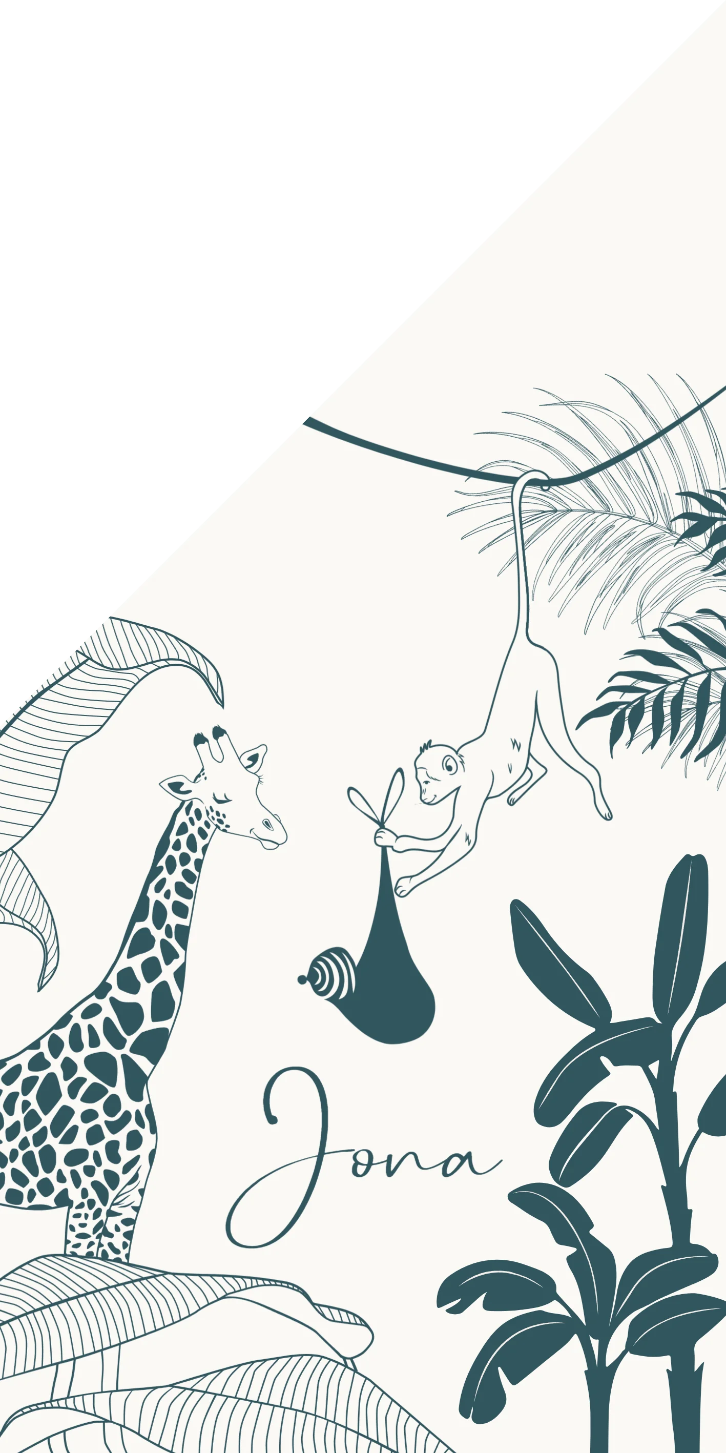 Giraf en aapje met baby