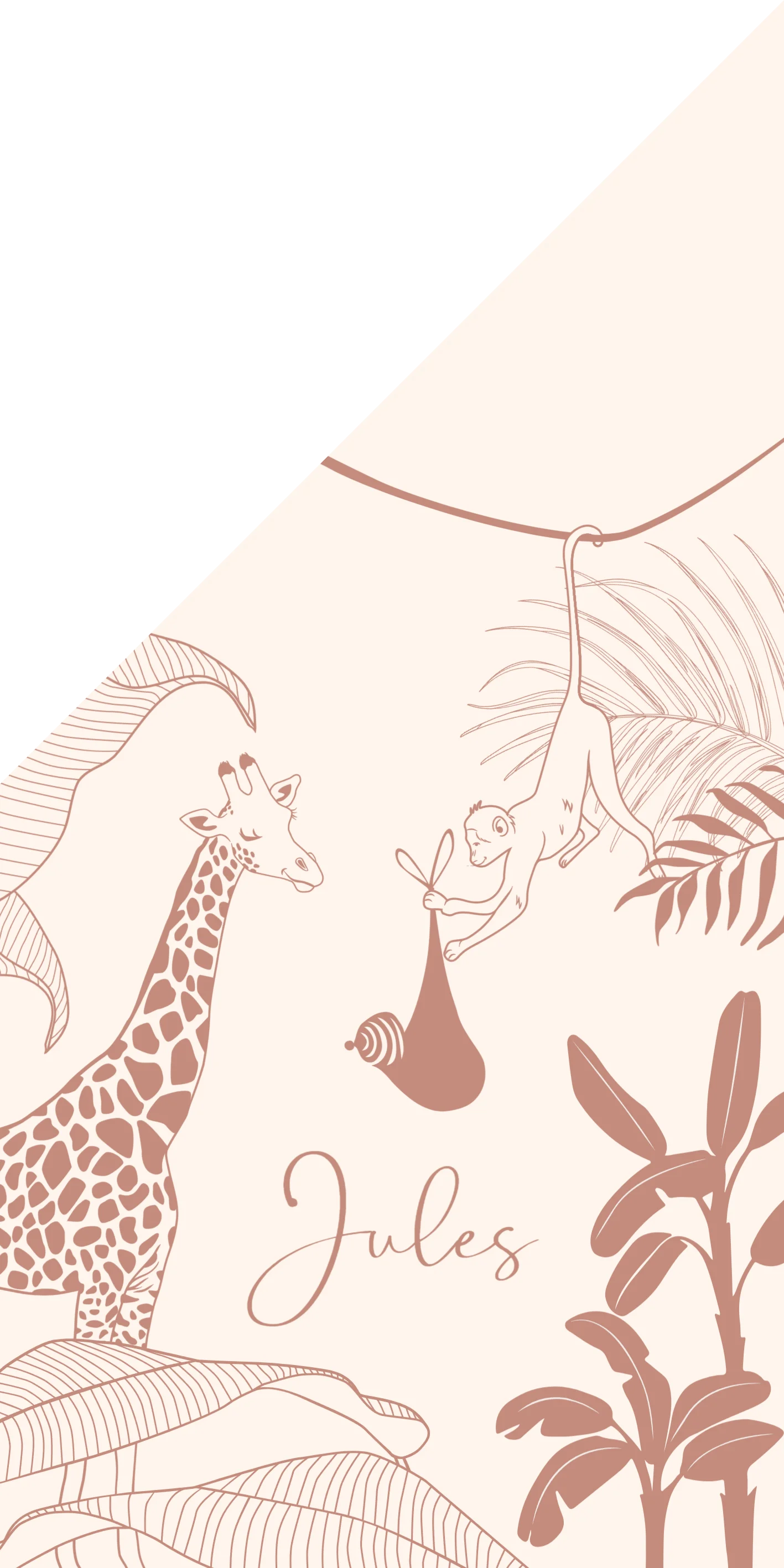 Giraf en aapje met baby