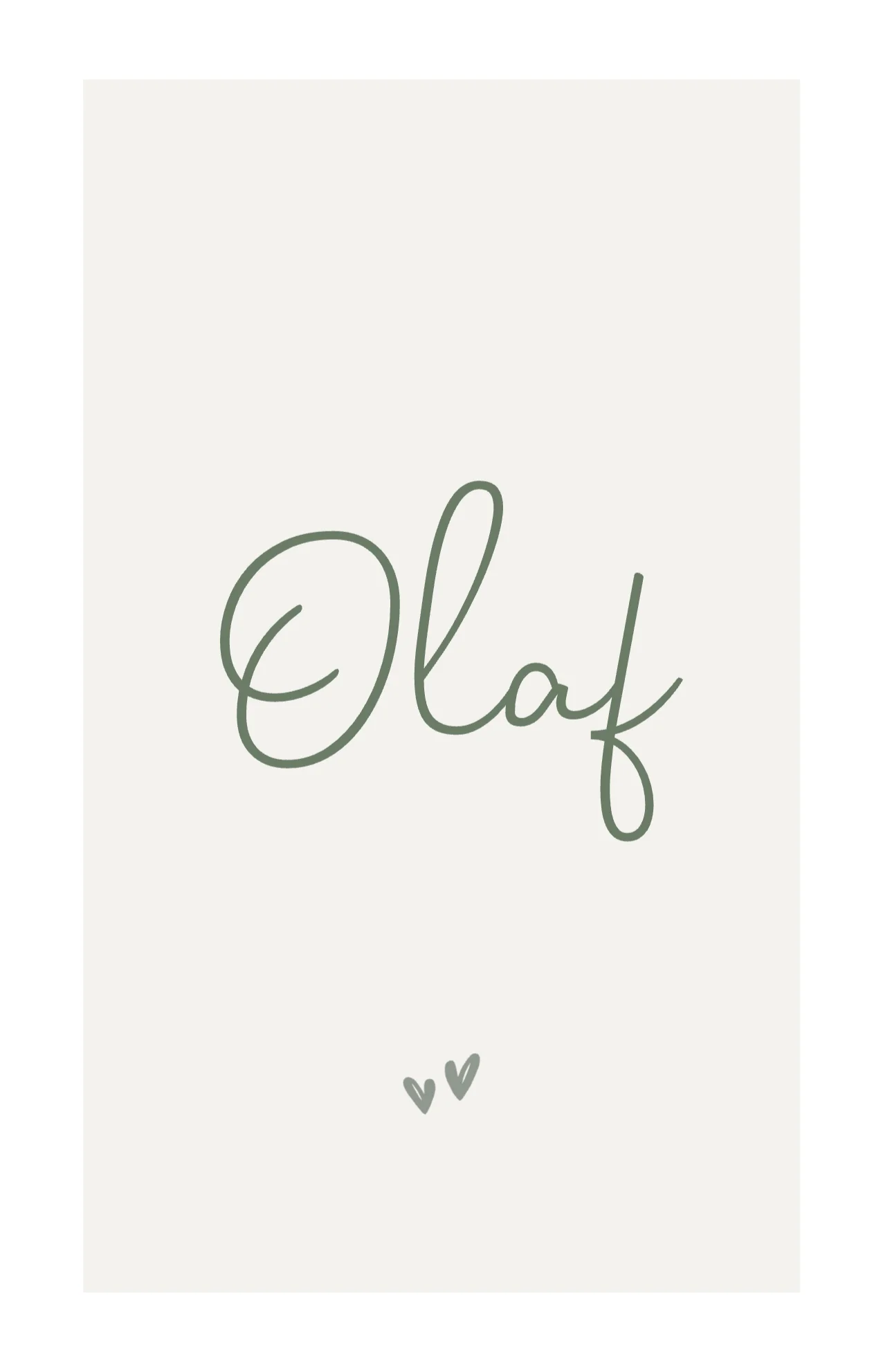 Olaf in Groene Handlettering