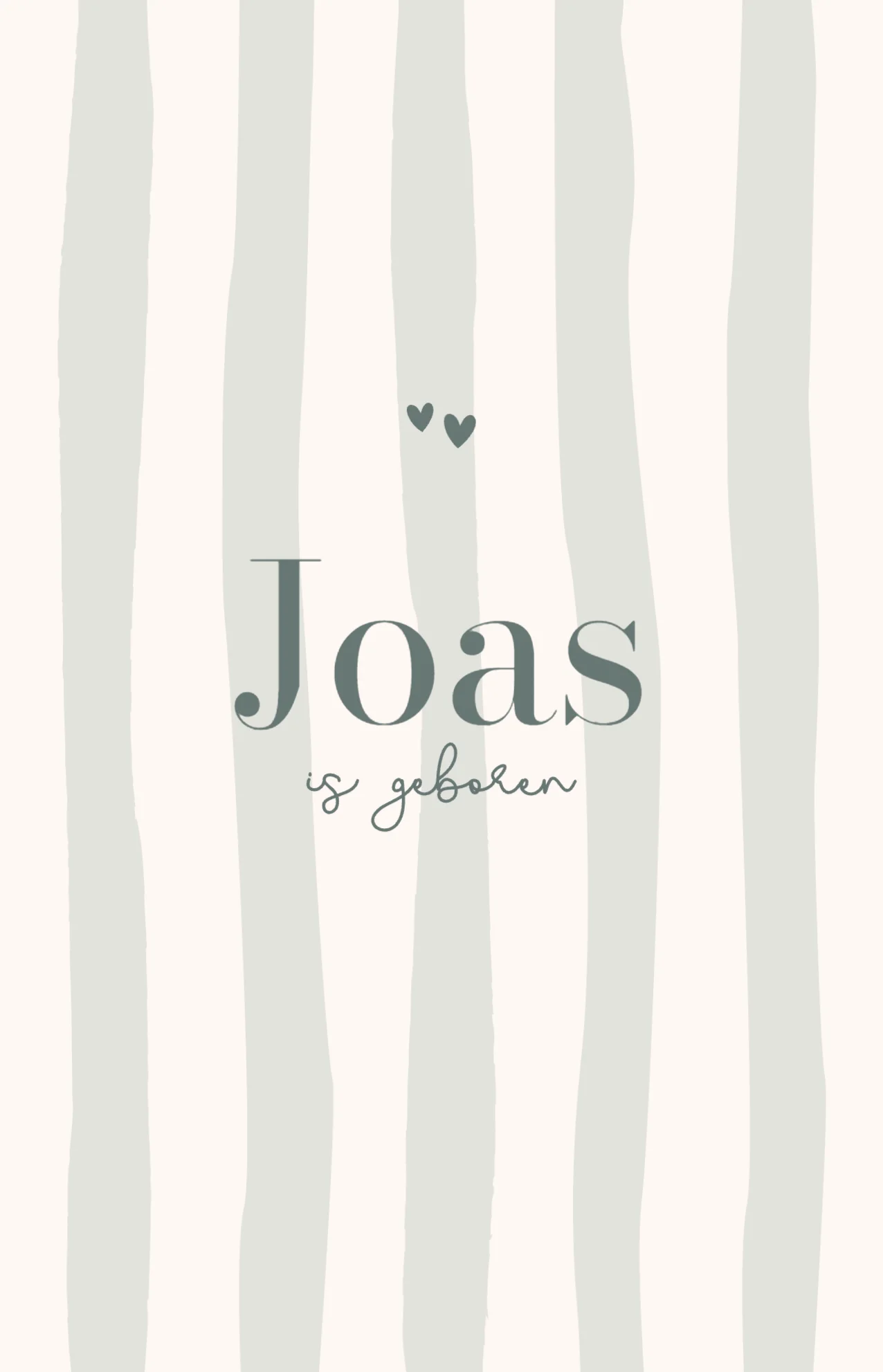 Geboortekaartje met streepjes