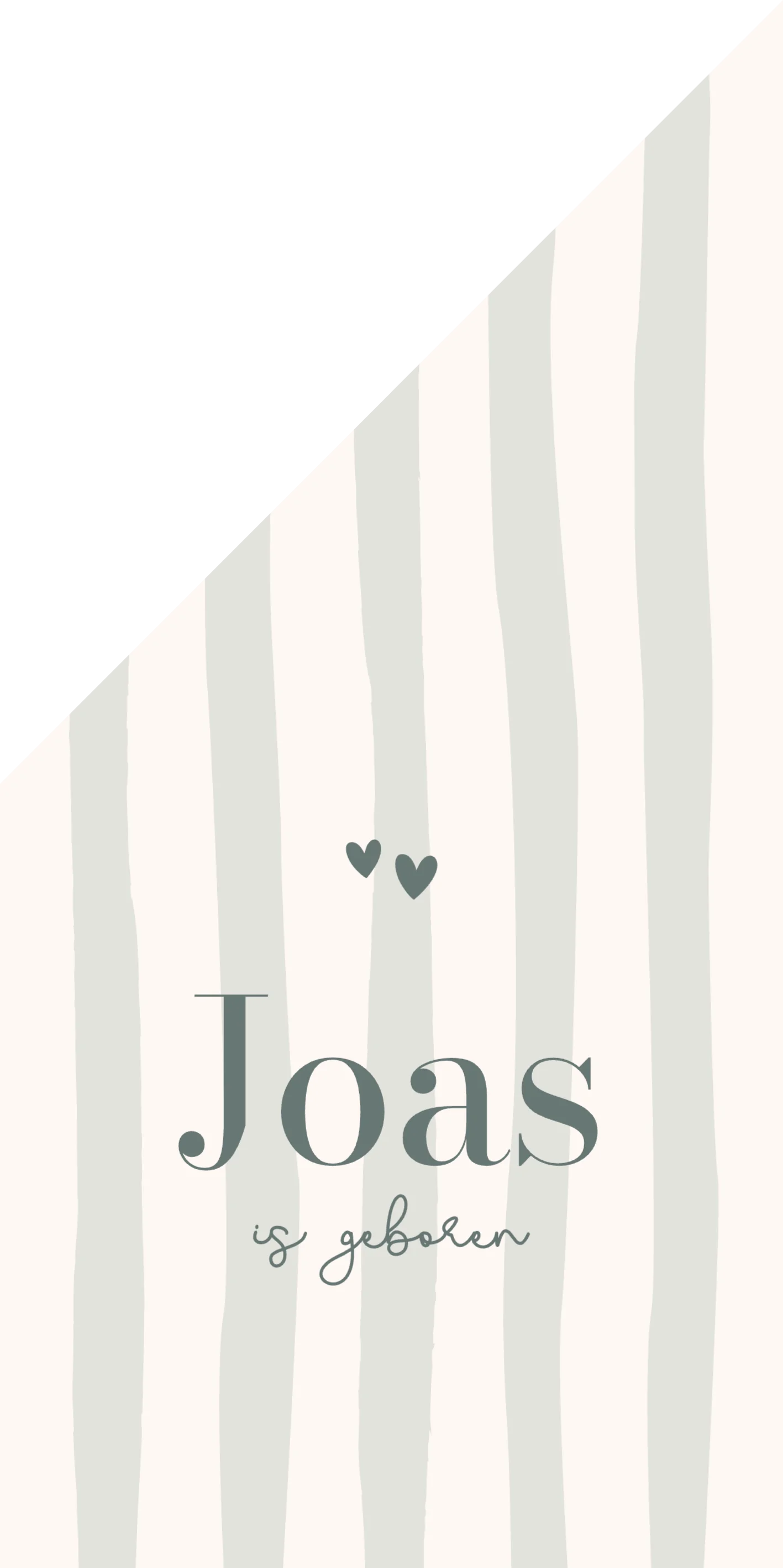 Geboortekaartje met streepjes