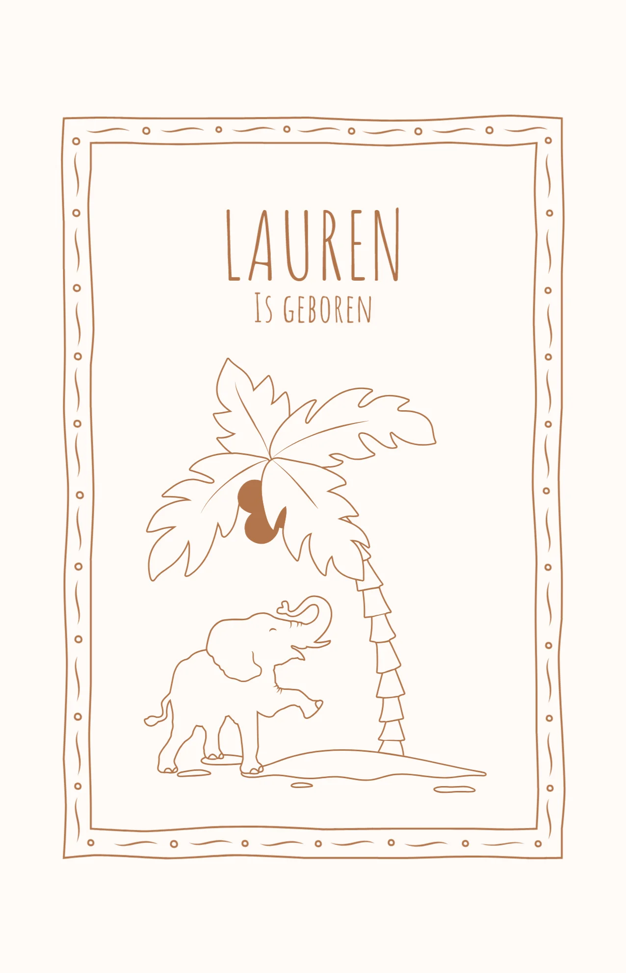 Olifantje onder palmboom - Terug