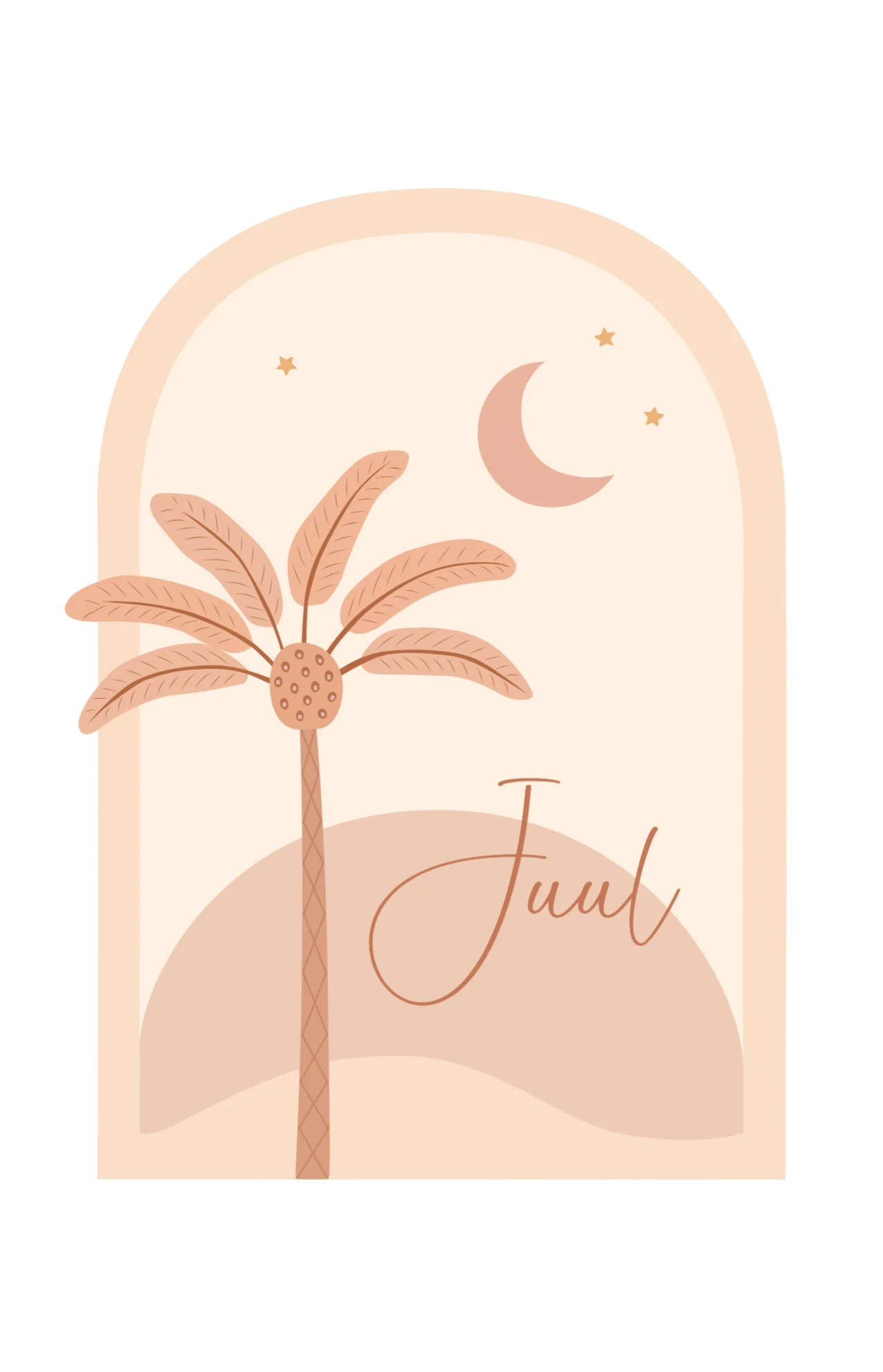 Palmboom onder sterrenhemel - Terug