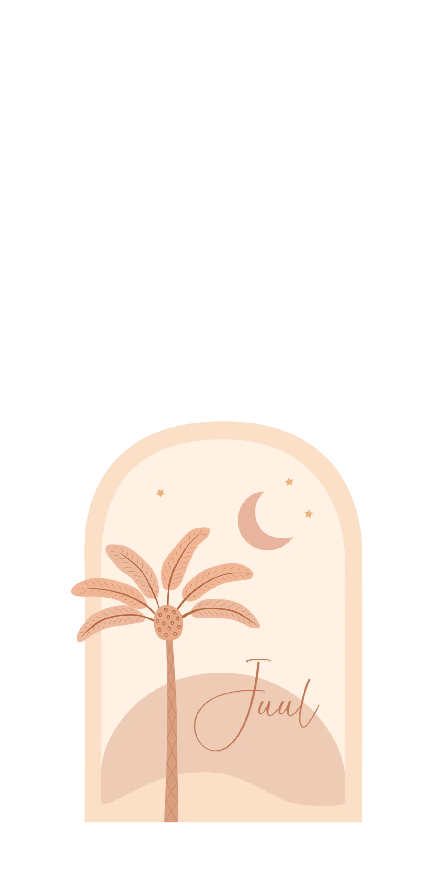 Palmboom onder sterrenhemel - Terug