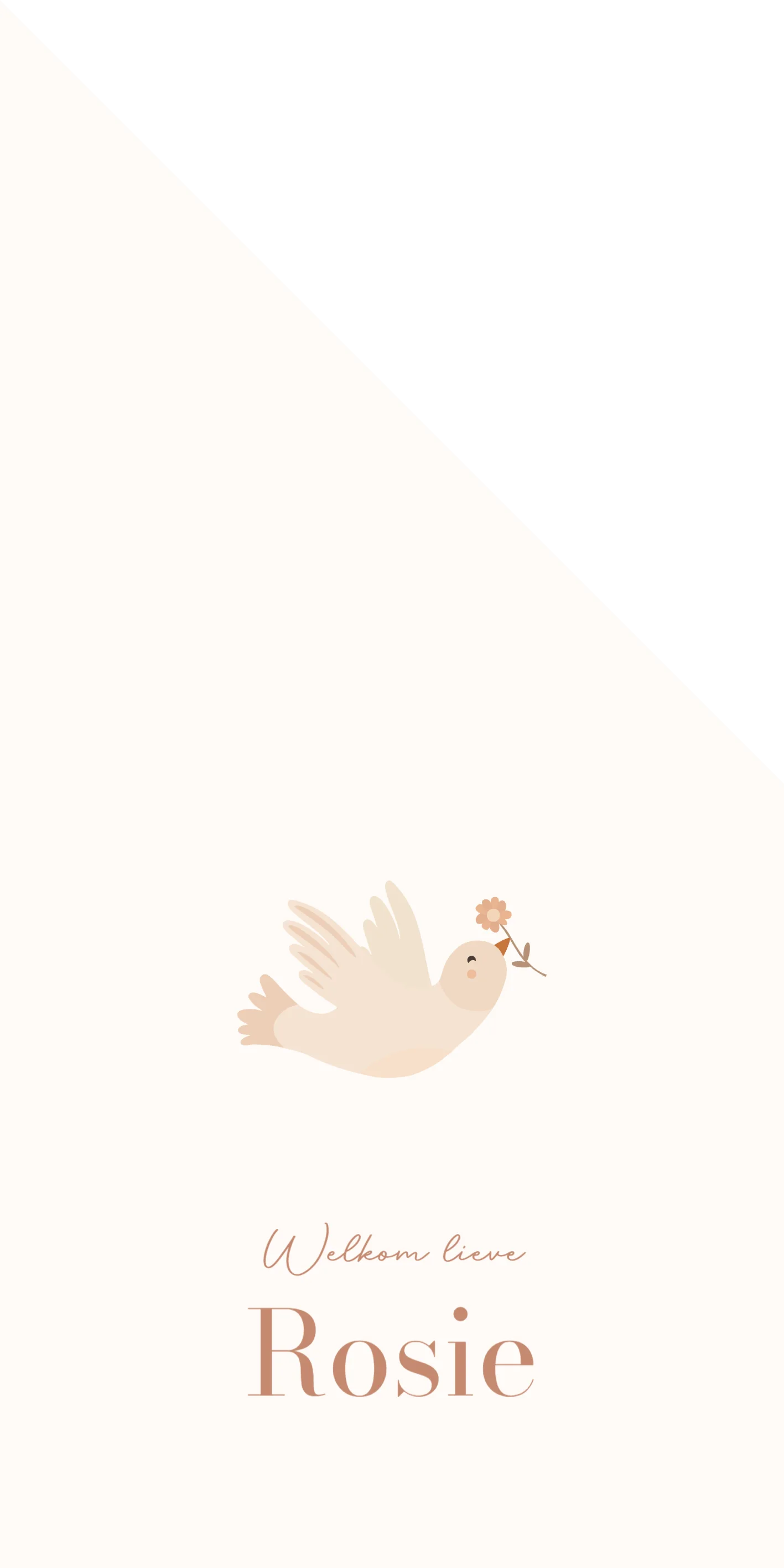 Vogeltje met bloem - Terug