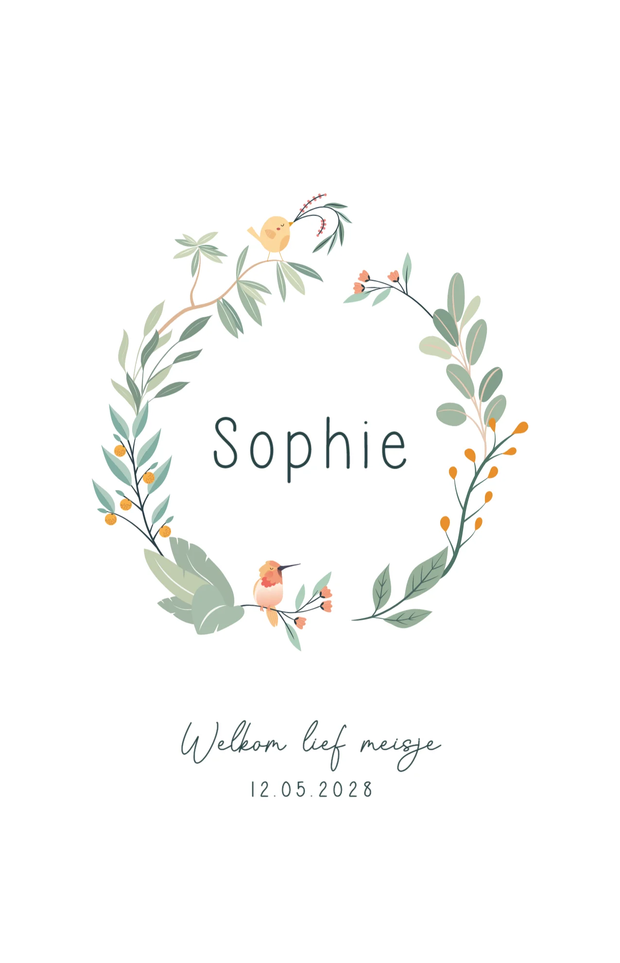 Vogeltjes in krans - Terug