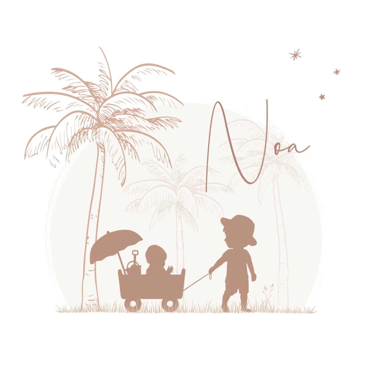 Silhouet met bolderkar - Terug