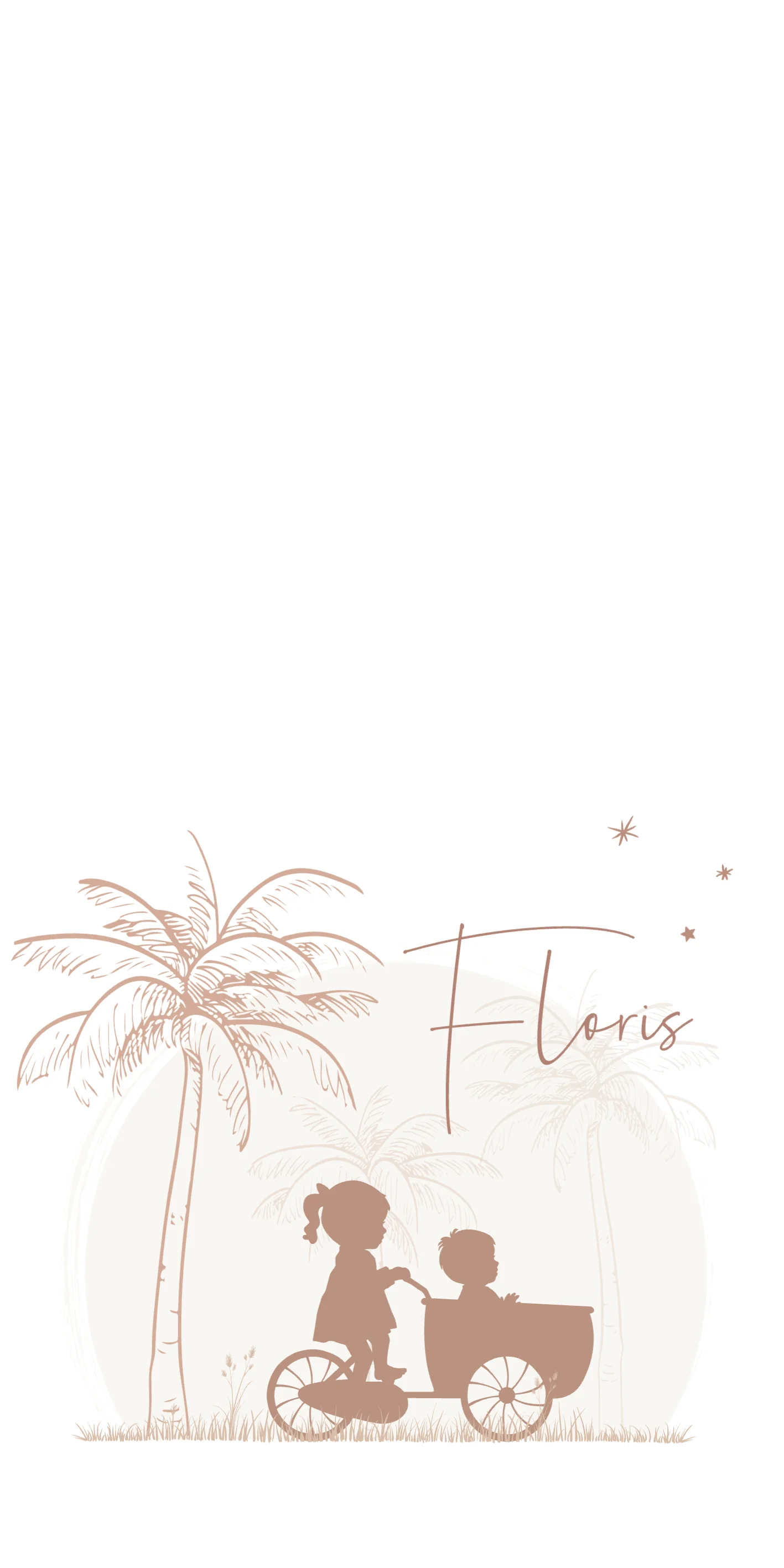 Silhouet met bakfiets - Terug